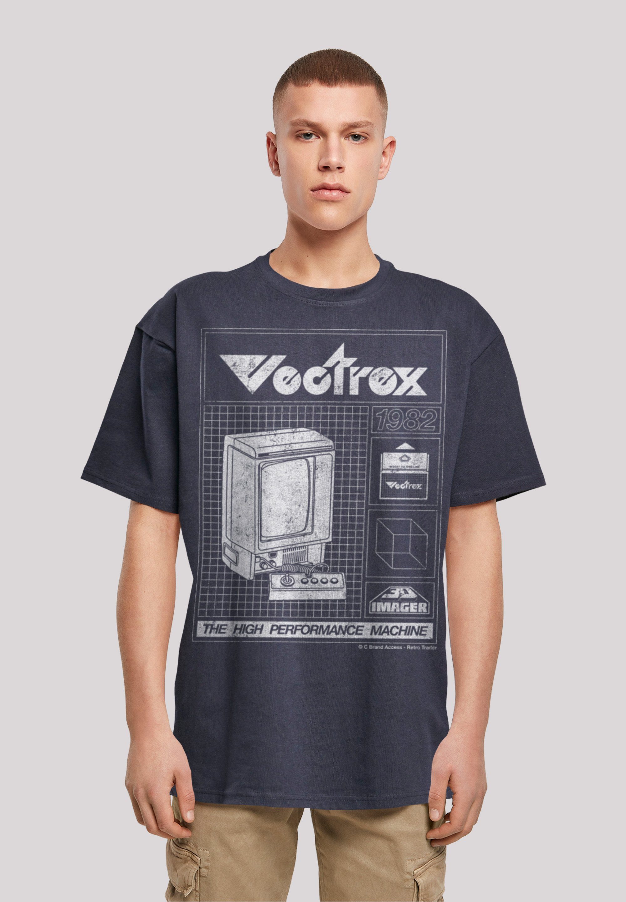 F4NT4STIC Vectrex Print SEVENSQUARED navy Retro 1982 T-Shirt Gaming