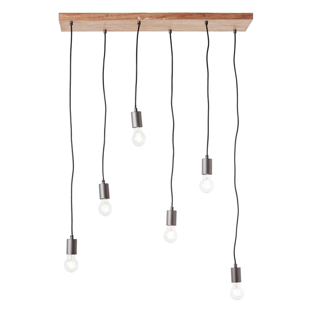 LED-Leuchtmittel Brilliant Pendelleuchte Rustik x max. E27 Schwarz/Holz 40W 6 ohne