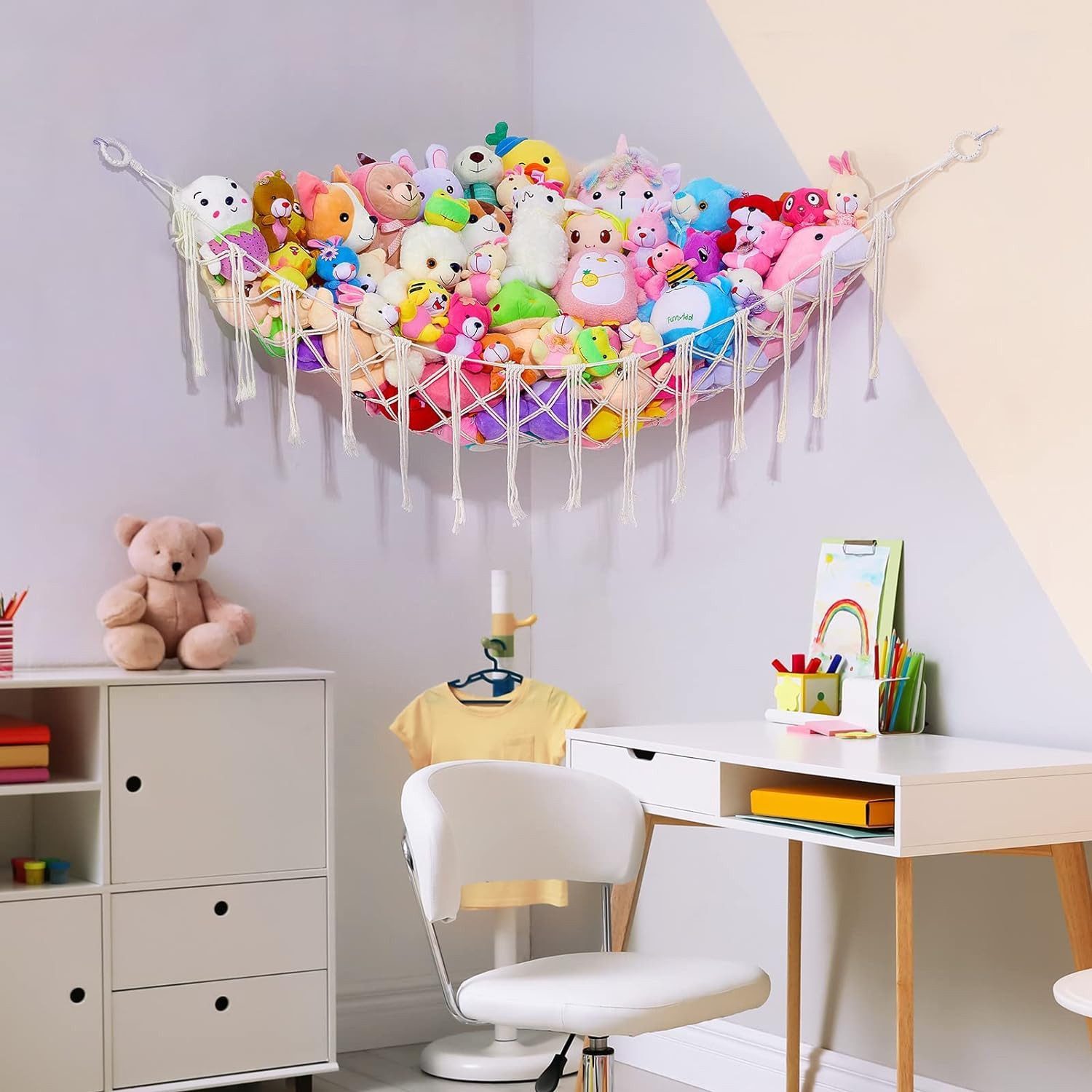LIANNA Hängekorb Boho Makramee Hängematte für Kuscheltiere, Spielzeugaufbewahrung (Set, 1 St., Boho Makramee Hängematte für Kuscheltiere, Spielzeugaufbewahrung)