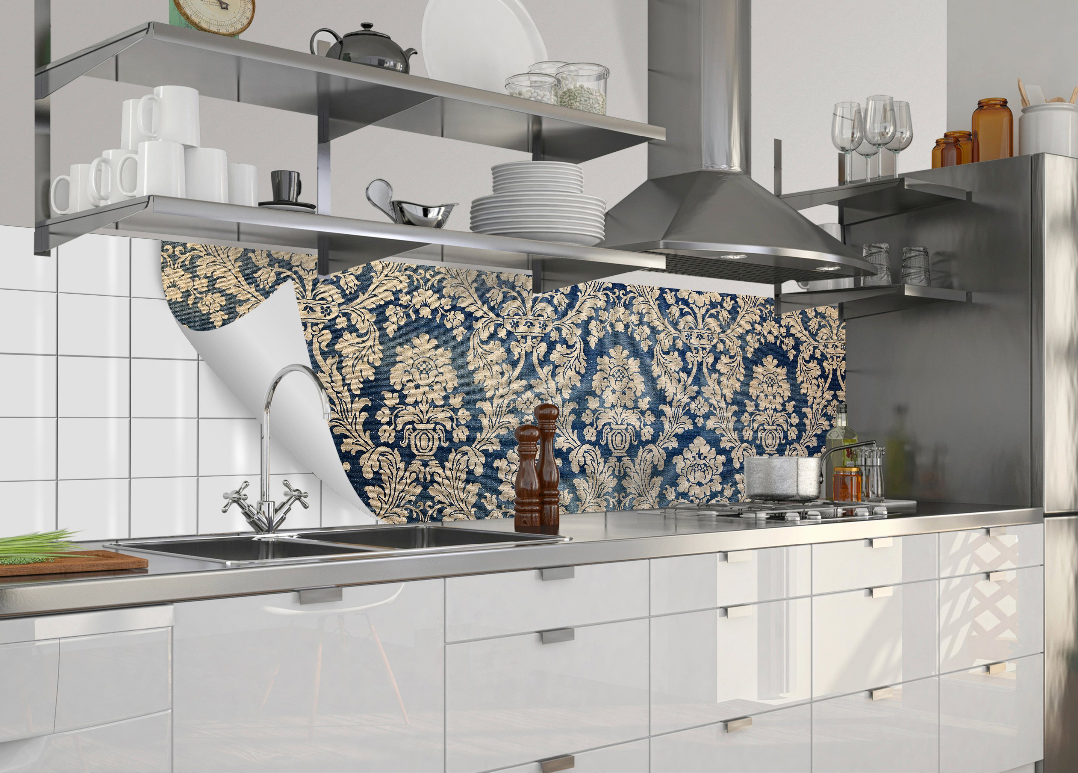Küchenrückwand und MySpotti selbstklebende Küchenrückwand-Folie flexible Ludwig, fixy