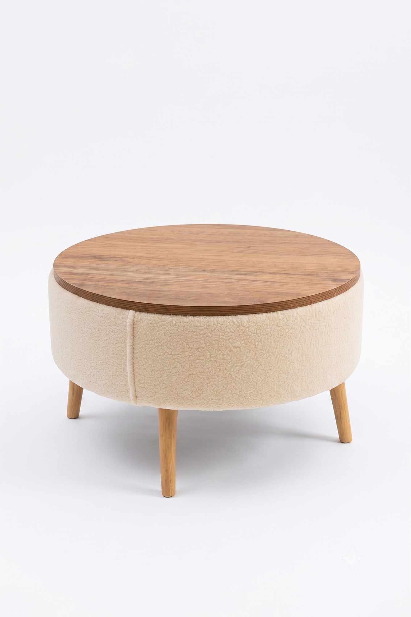 Skye Decor Couchtisch Snug Japandi (1-St), Teddy-Optik mit Buchenholzbeinen