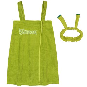 Sarcia.eu Badetücher Shrek Grünes Baumwollhandtuch mit Trägern + Stirnband L-XL