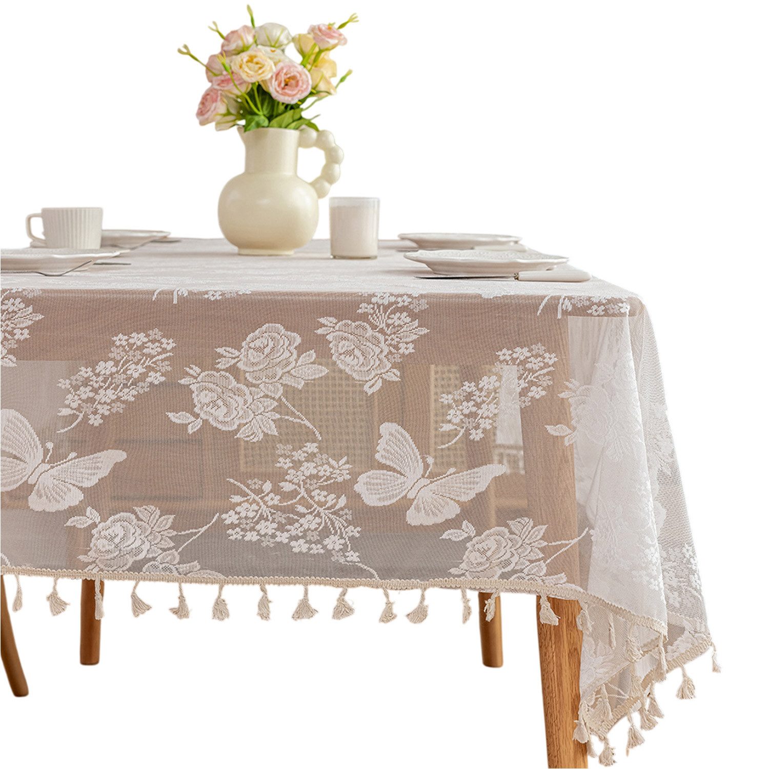 Refttenw Tischdecke Rechteckig Tischdecke aus Weißer günstig online kaufen