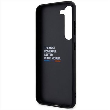 BMW Smartphone-Hülle BMW Leather Stamp Tricolor Hardcase für Samsung Galaxy S23 Plus Black