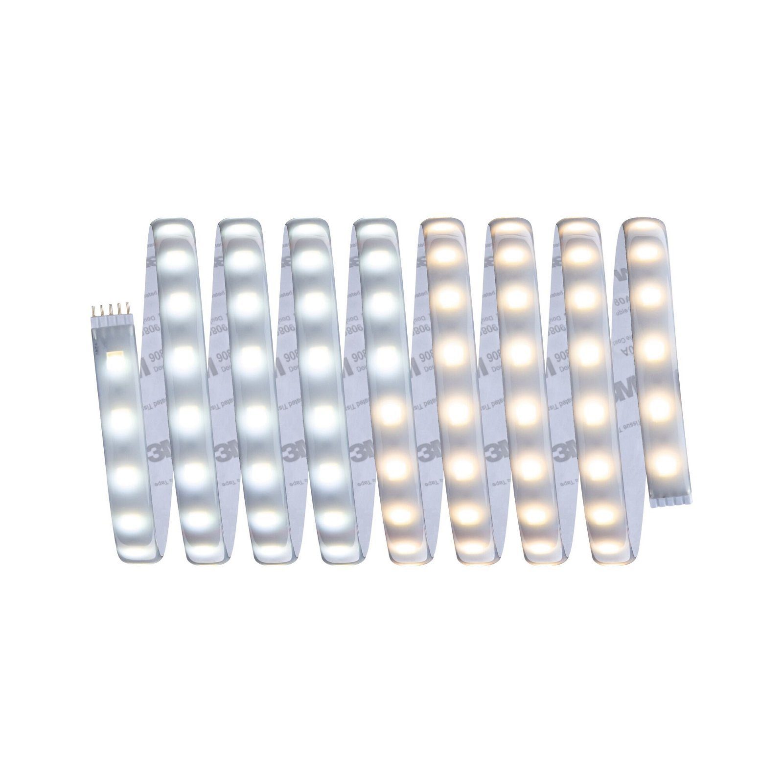 Paulmann LED-Streifen MaxLED 500 Basisset 3m 20W 230/24V 36VA Silber  Kunststoff, 1-flammig, IP44 Cover 2700K-6500K TunableWhite, Komplettset  inkl. LED Stripe, Power Supply und Fernbedienung