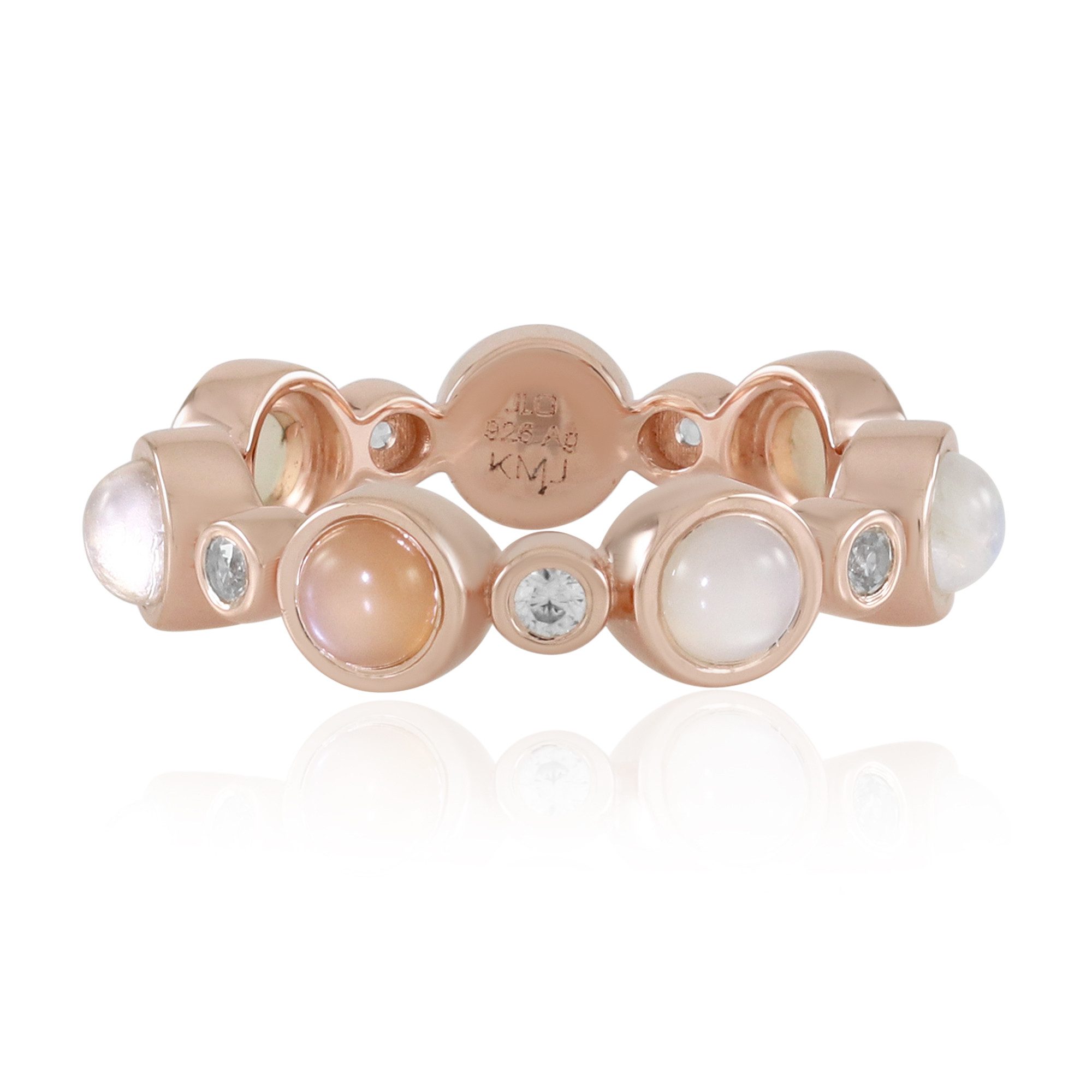 Cavill Silberring Funkelnder Mondstein-Ring aus Roségold-Vermeil (1-tlg)