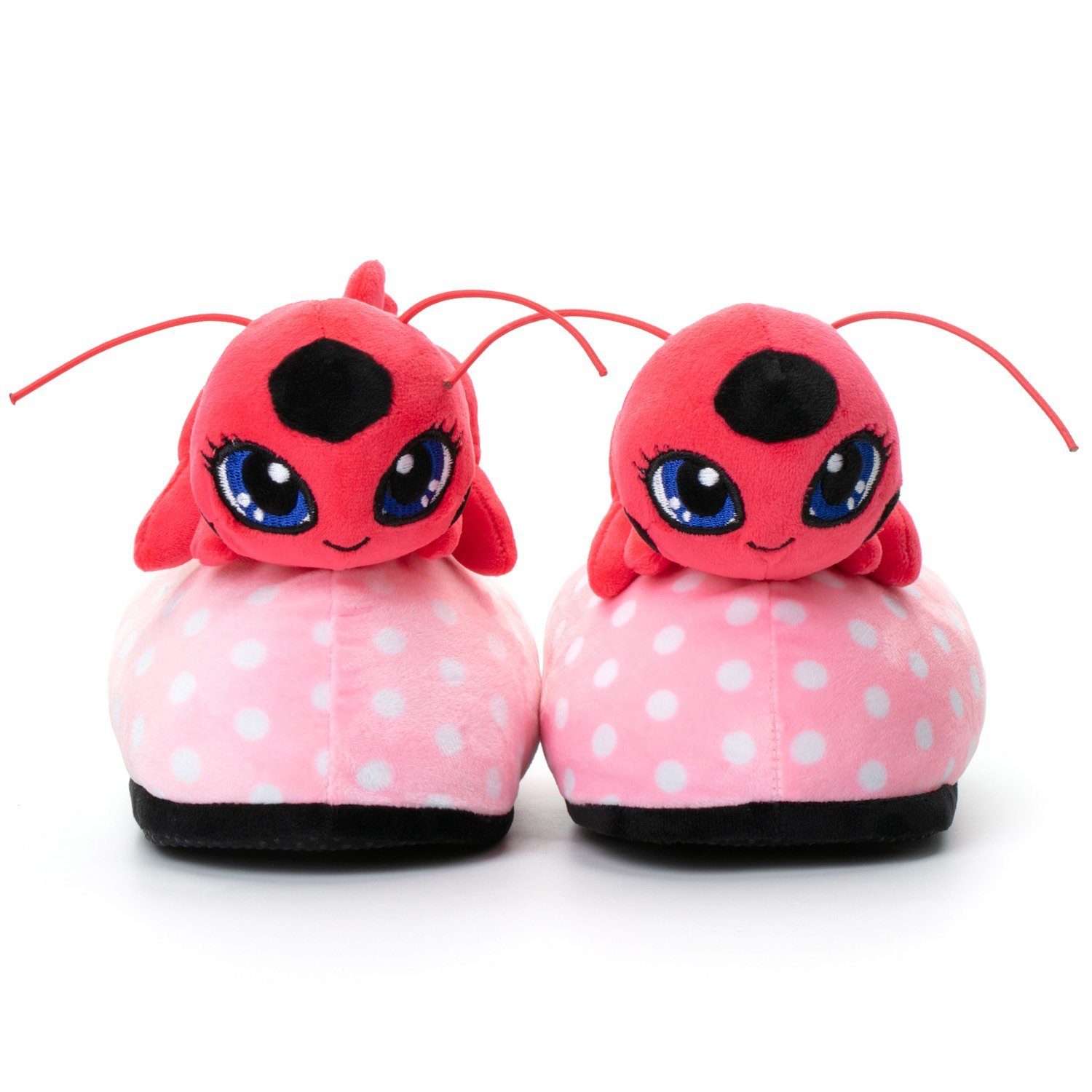 Corimori Miraculous Ladybug Plüsch-Hausschuhe Kwami Plagg und Tikki für Erwach Plüsch Hausschuhe (Packung) EU Einheitsgröße 34-44, Kwami Tikki für Kinder und Erwachsene