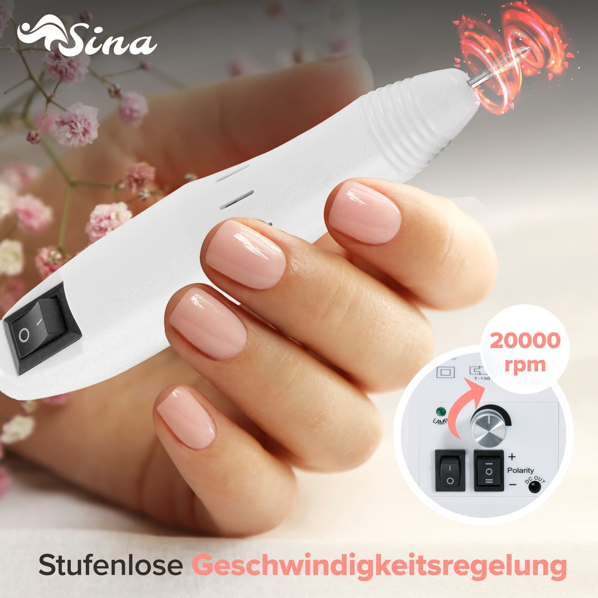 Sina Beauty-Multigerät 20.000 U/Min, geeignet Nägel Acryl für oder natürliche Gel