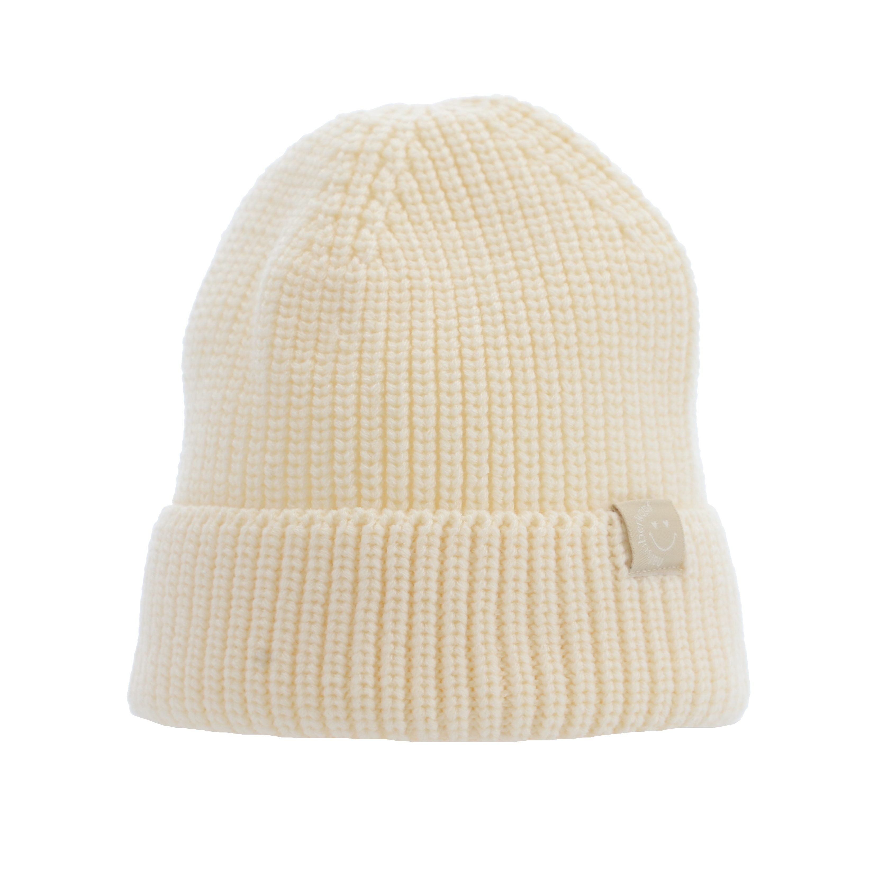 halsüberkopf Accessoires Strickmütze mit Umschlag und Badge Smiley mit Herz günstig online kaufen