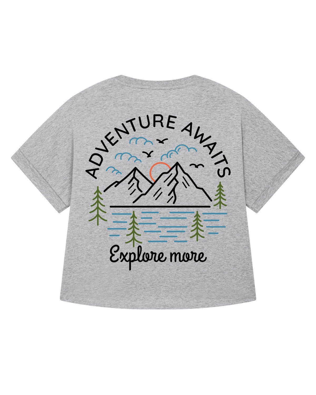 meliert awaits wat? grau (1-tlg) Print-Shirt Adventure Apparel