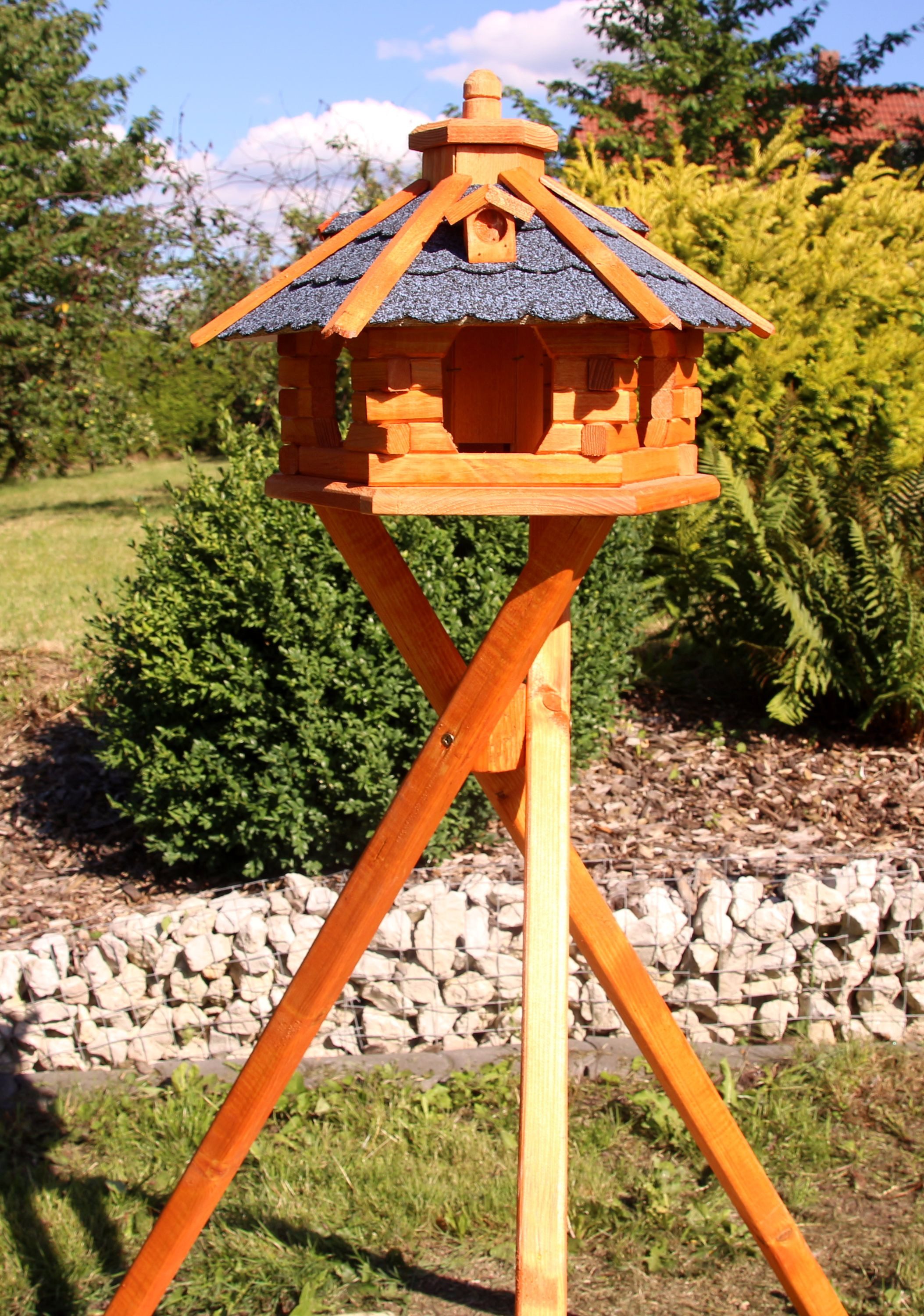 Holzdekoladen Vogelhaus Vogelhaus mit Ständer 48 x 33 cm wetterfest Größe L Typ 4