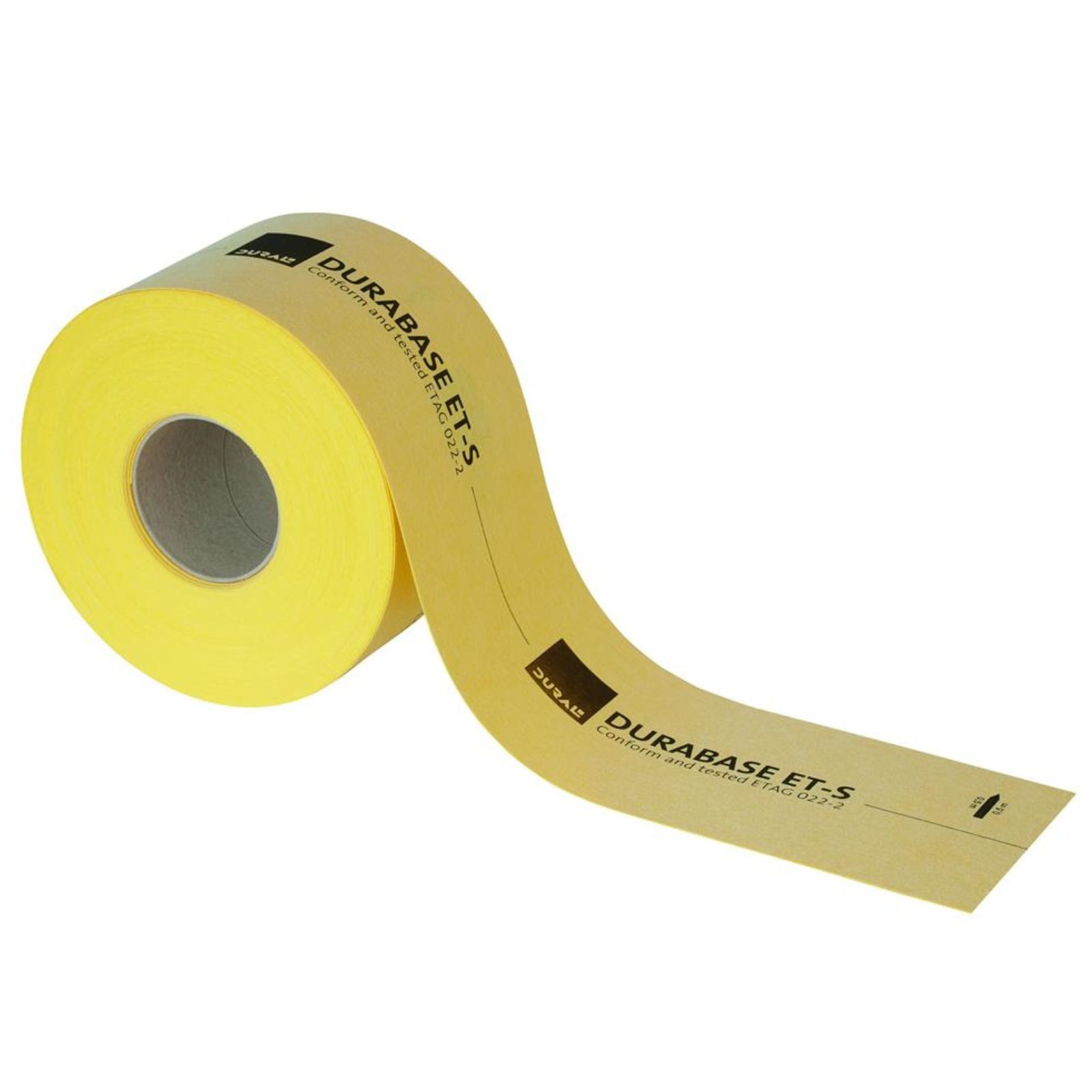 Dural GmbH Duschdichtung 1 Rolle DURAL Dichtband DURABASE ET-S 120-50 (Breite 12 cm), 50 m, gelb, Verbundabdichtung Fliesen Verlegung Duschen Wannen Boden