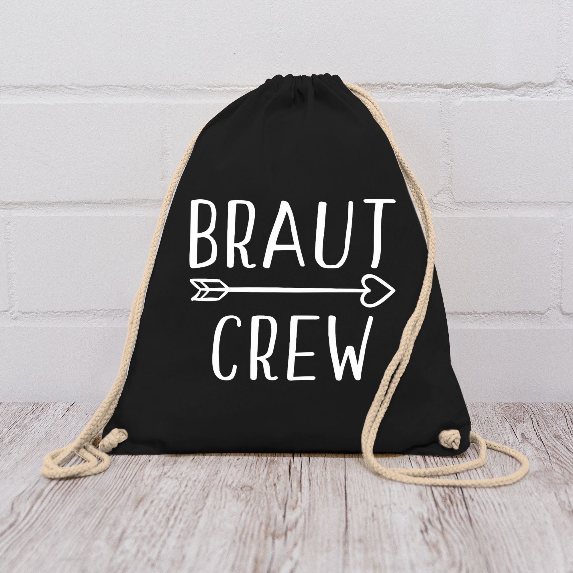 Shirtracer Turnbeutel Braut Crew Pfeile, JGA Junggesellenabschied Frauen