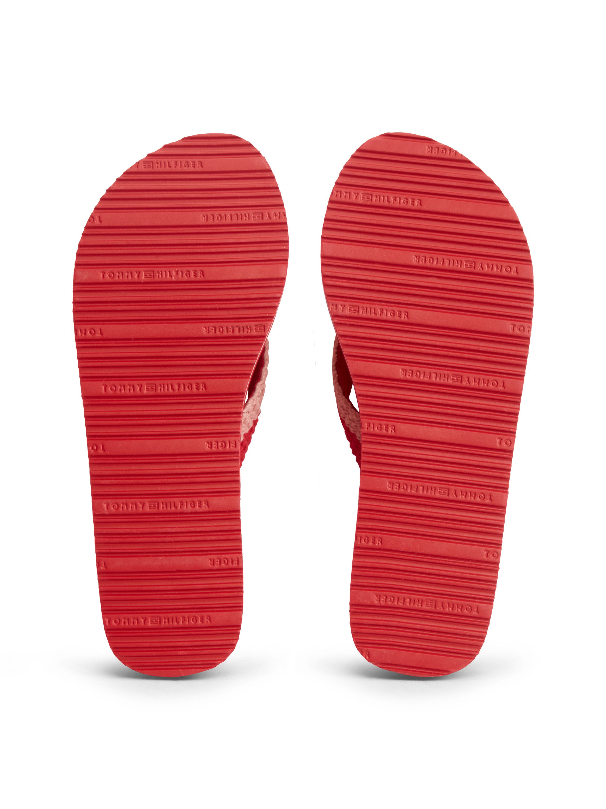 Tommy Hilfiger TH WEDGE CROCHET SUMMER SANDAL Dianette Sommerschuh, Zehentrenner in sommerlicher Häkeloptik