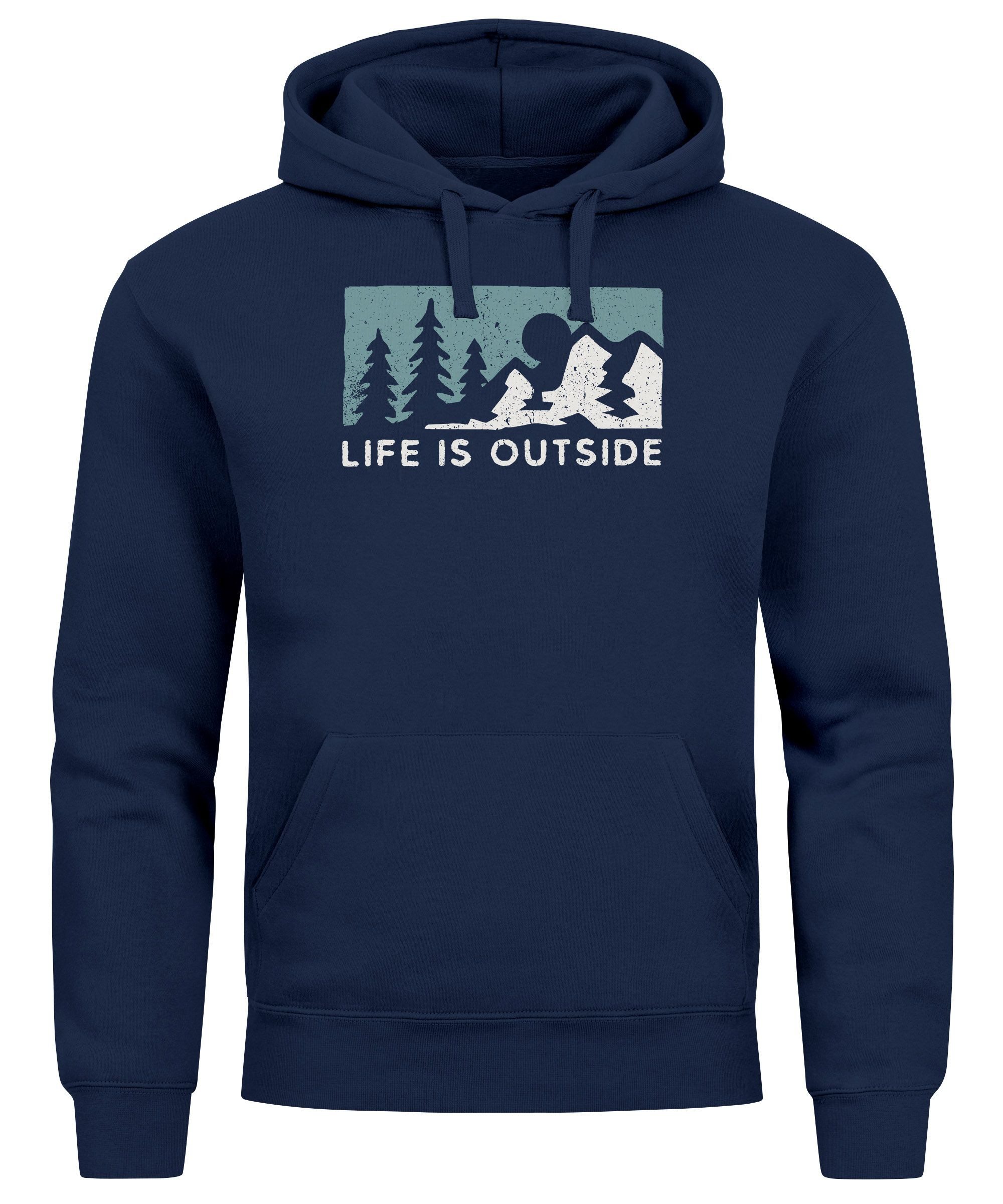Hoodie Hoodie Herren Print Outdoor Wandern Nautrliebhaber Life is outside