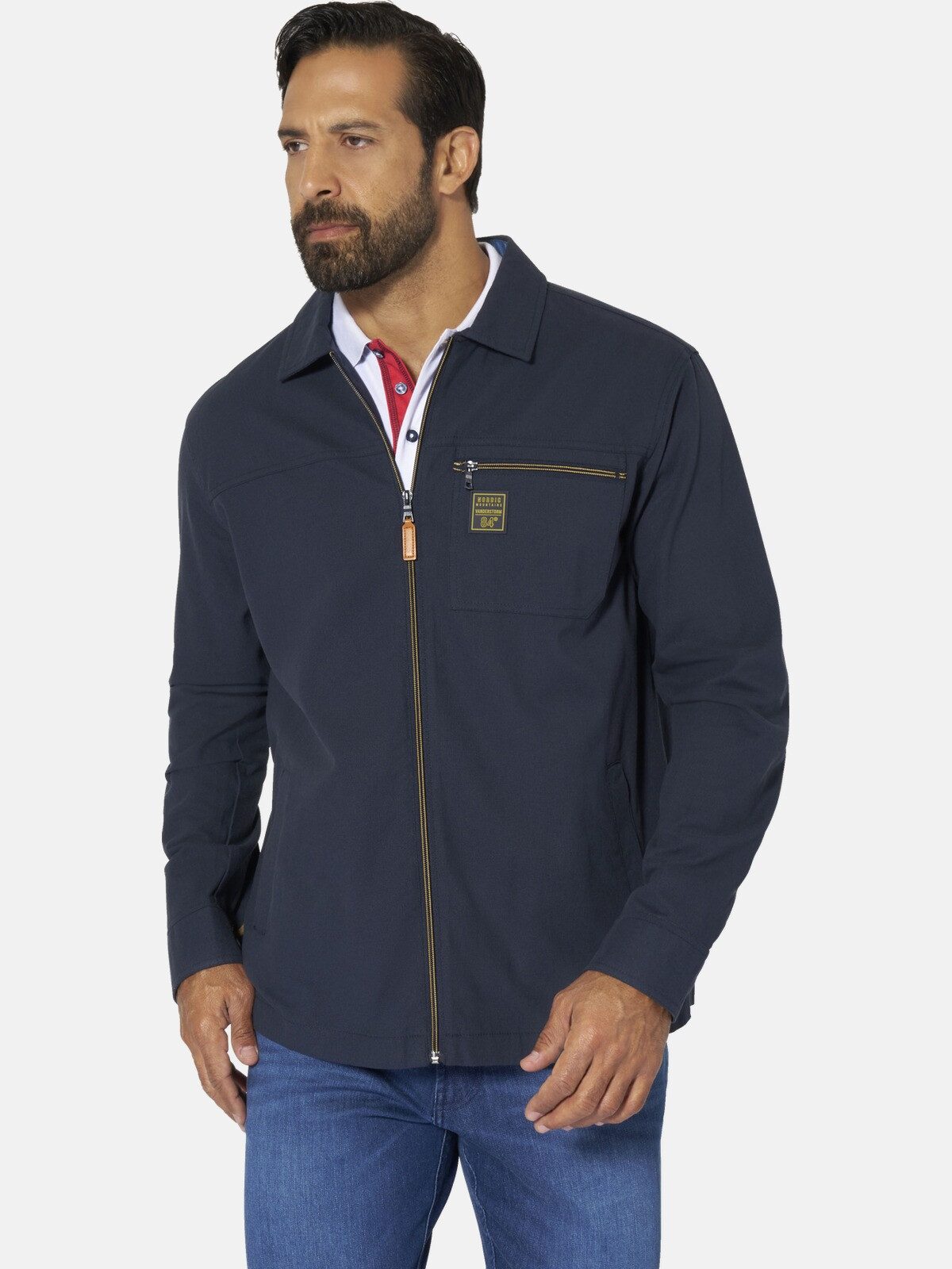 Jan Vanderstorm Langarmhemd ELBJERG mit coolem Kontrastzipper