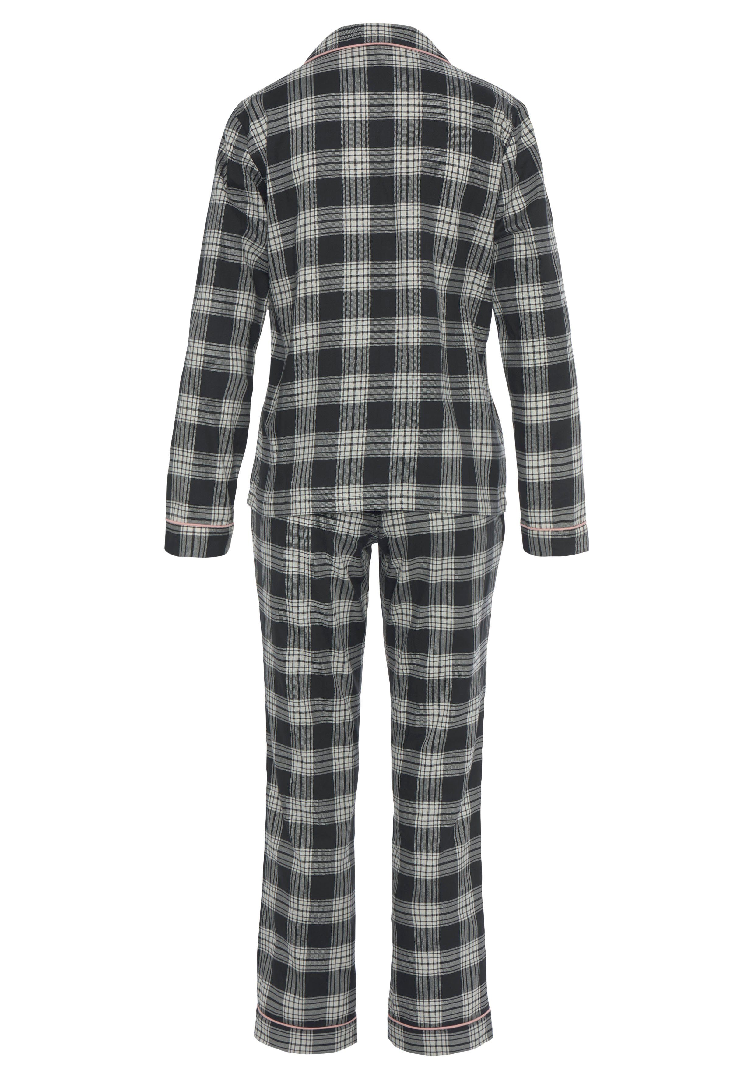 H.I.S Pyjama (Set, 2 tlg) aus Flanell mit Allover-Karomuster