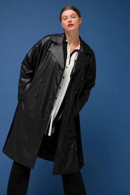 Studio Untold Wintermantel Fakeleder-Trenchcoat oversized Nappaleder-Optik