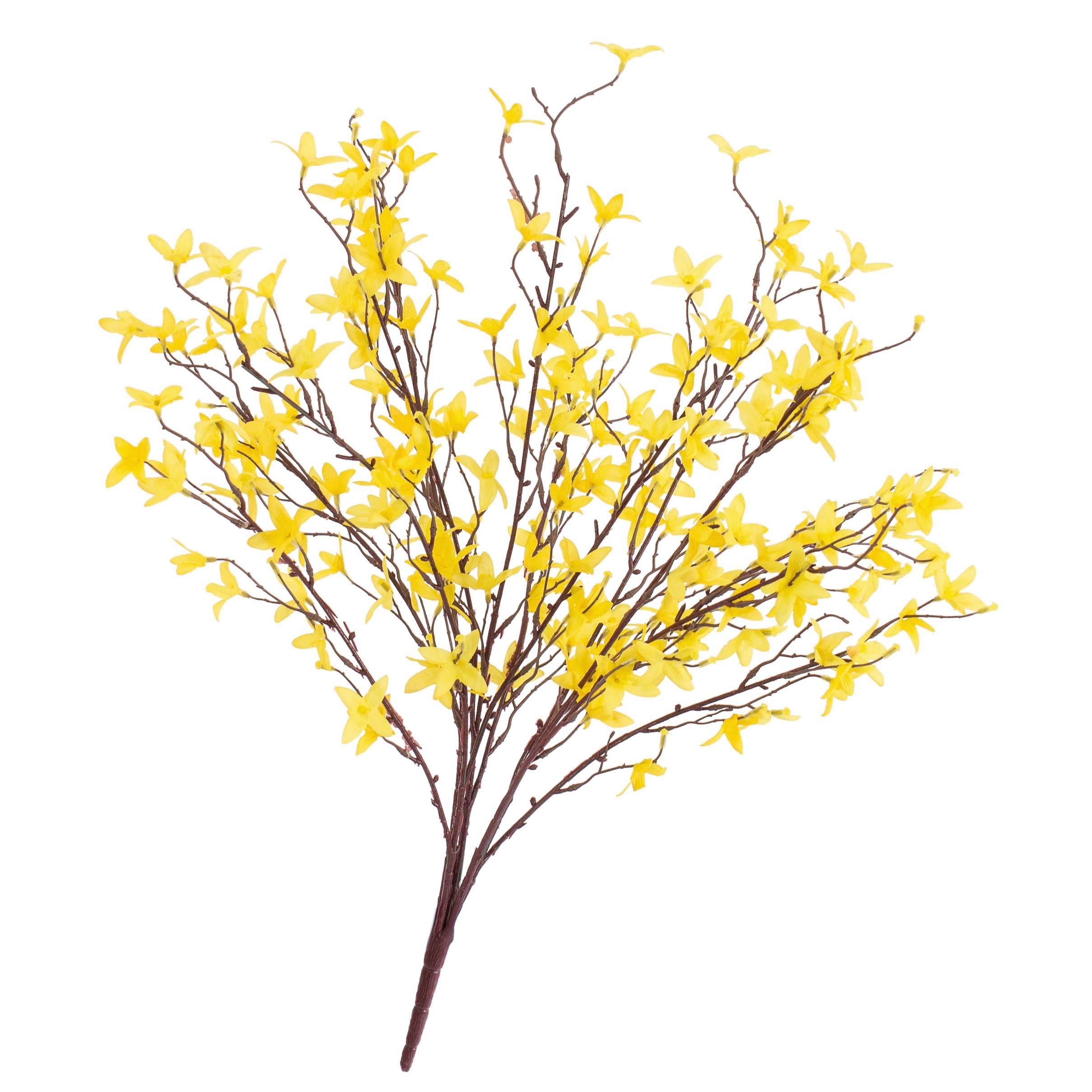 Kunstblume Künstlicher Forsythienbusch mit 5 Zweigen, gelb, 60cm - Kunstpflanze Forsythie, artplants, Höhe 60.0 cm