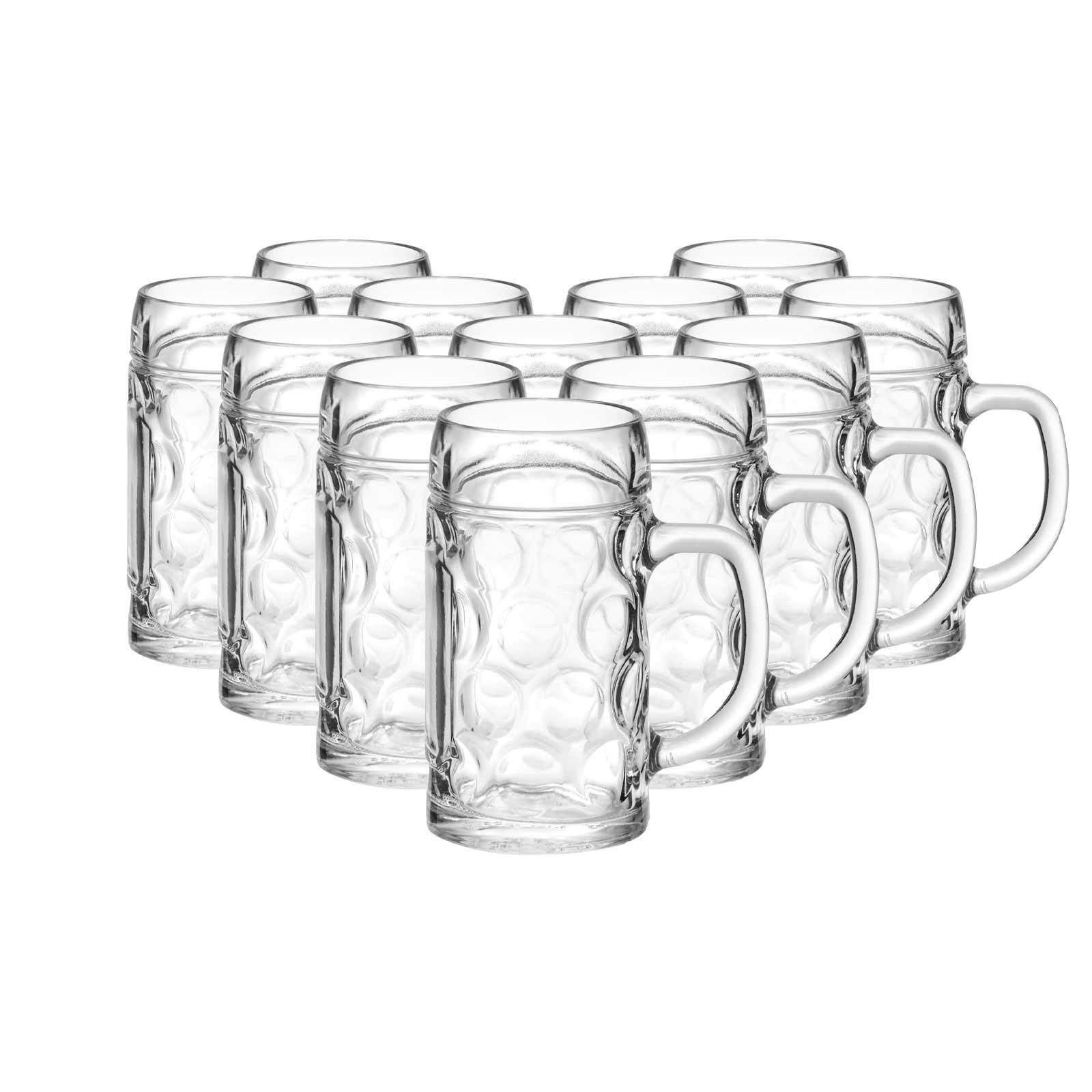 van Well Bierkrug München Bierkrüge geeicht 0,5 Liter 12er Set, 12-tlg., Glas