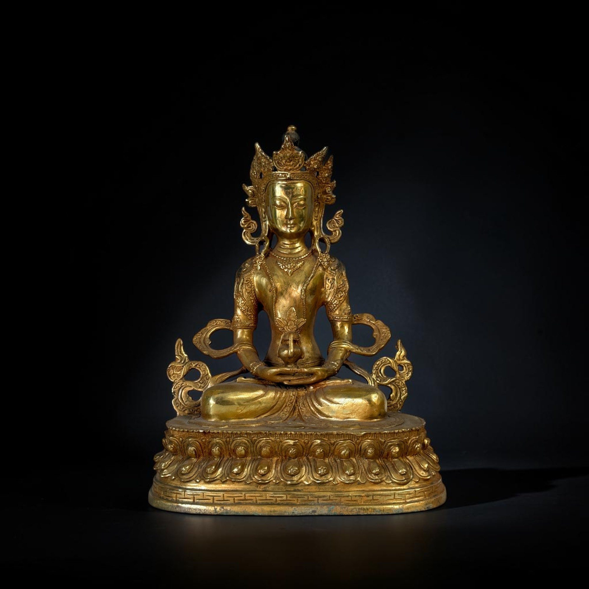Asien LifeStyle Buddhafigur Amitayus Buddha Figur Bronze Tibet Sichuan Sammlerstück