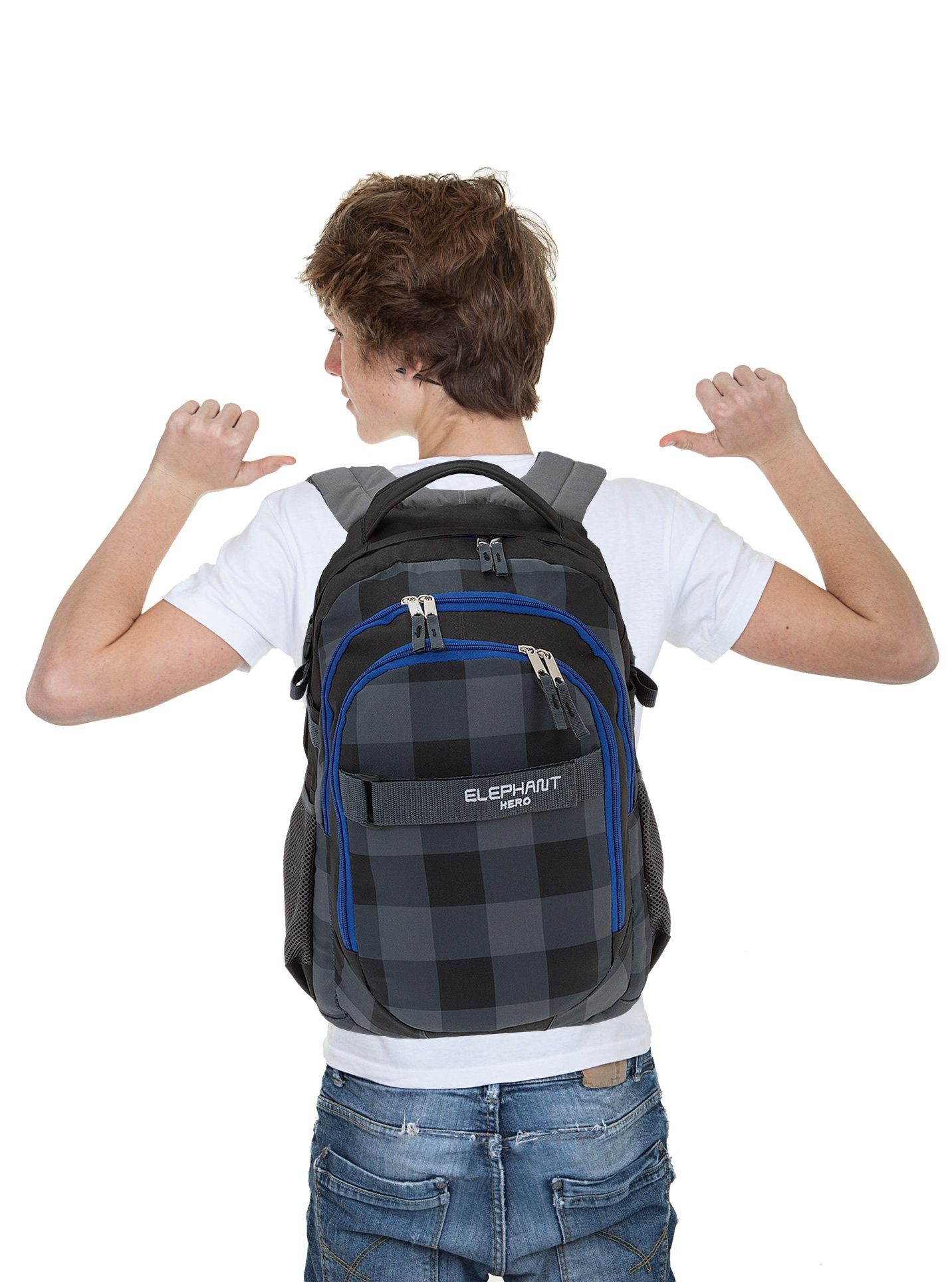 ELEPHANT Schulrucksack Hero Signature Schultasche (2 Teile Set), Rucksack + Mäppchen Box