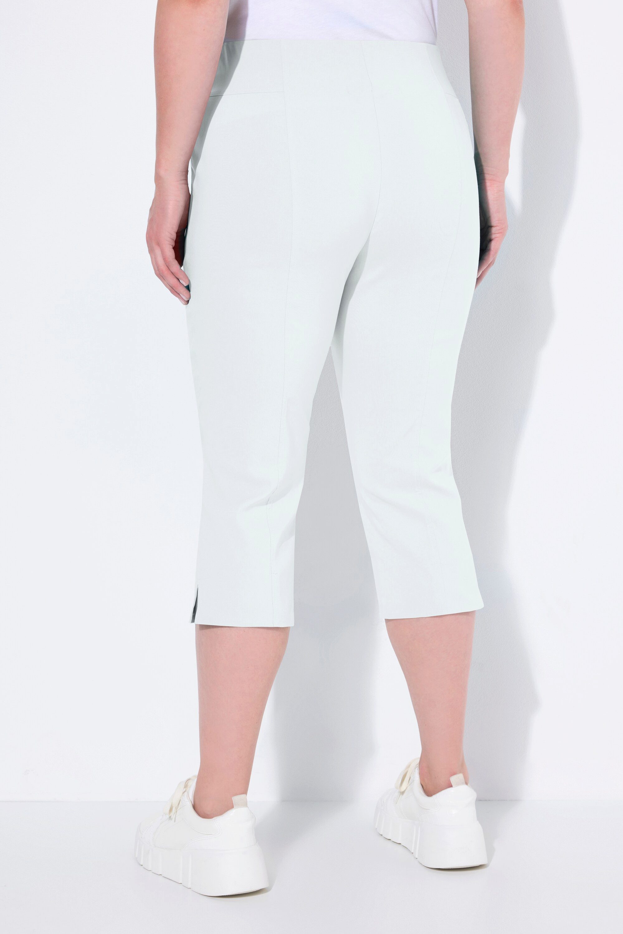 Ulla Popken Funktionshose Bengalin-Capri hochelastisch knitterarm Gummibund