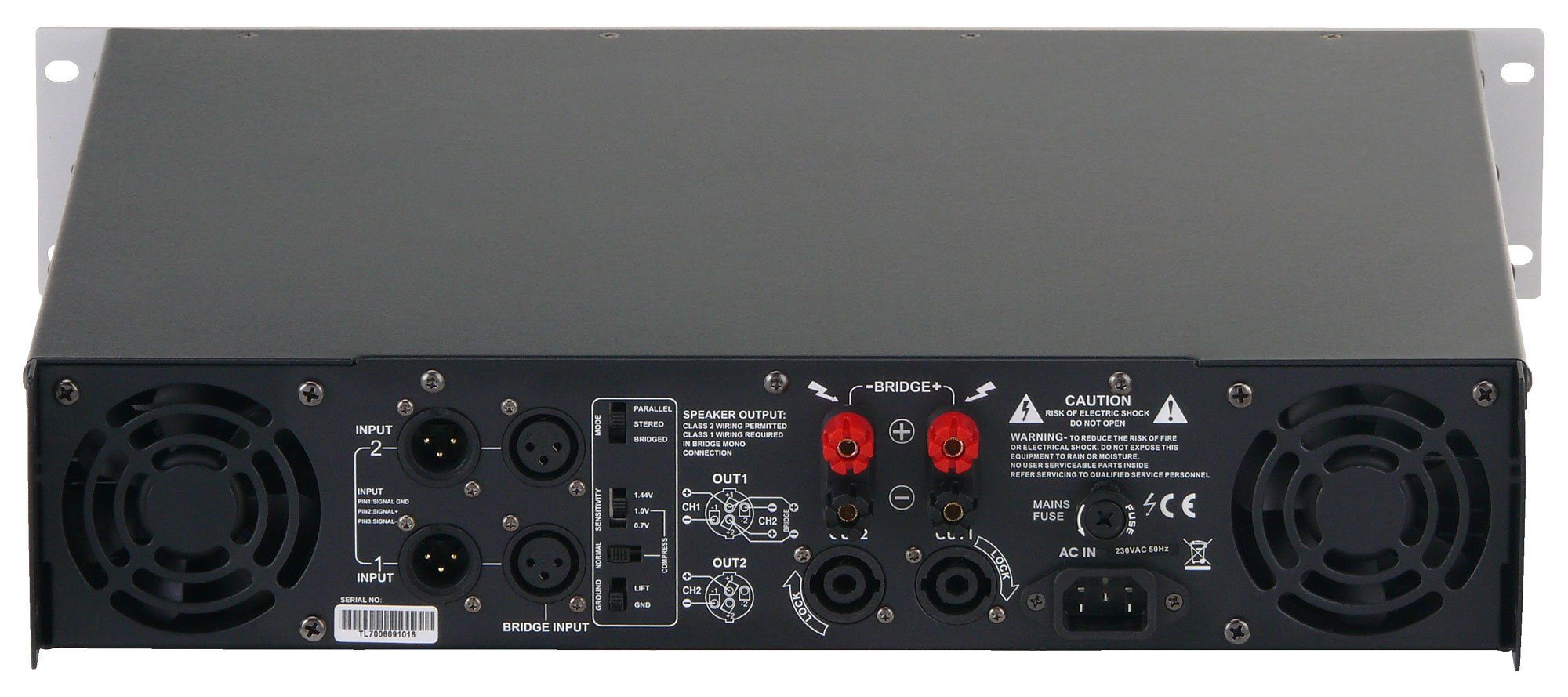 Pronomic TL-700 Endstufe Verstärker (Anzahl Kanäle: 2, 3200 W, Stereo-Leistungsverstärker mit 2x 1600 Watt an 2 Ohm)