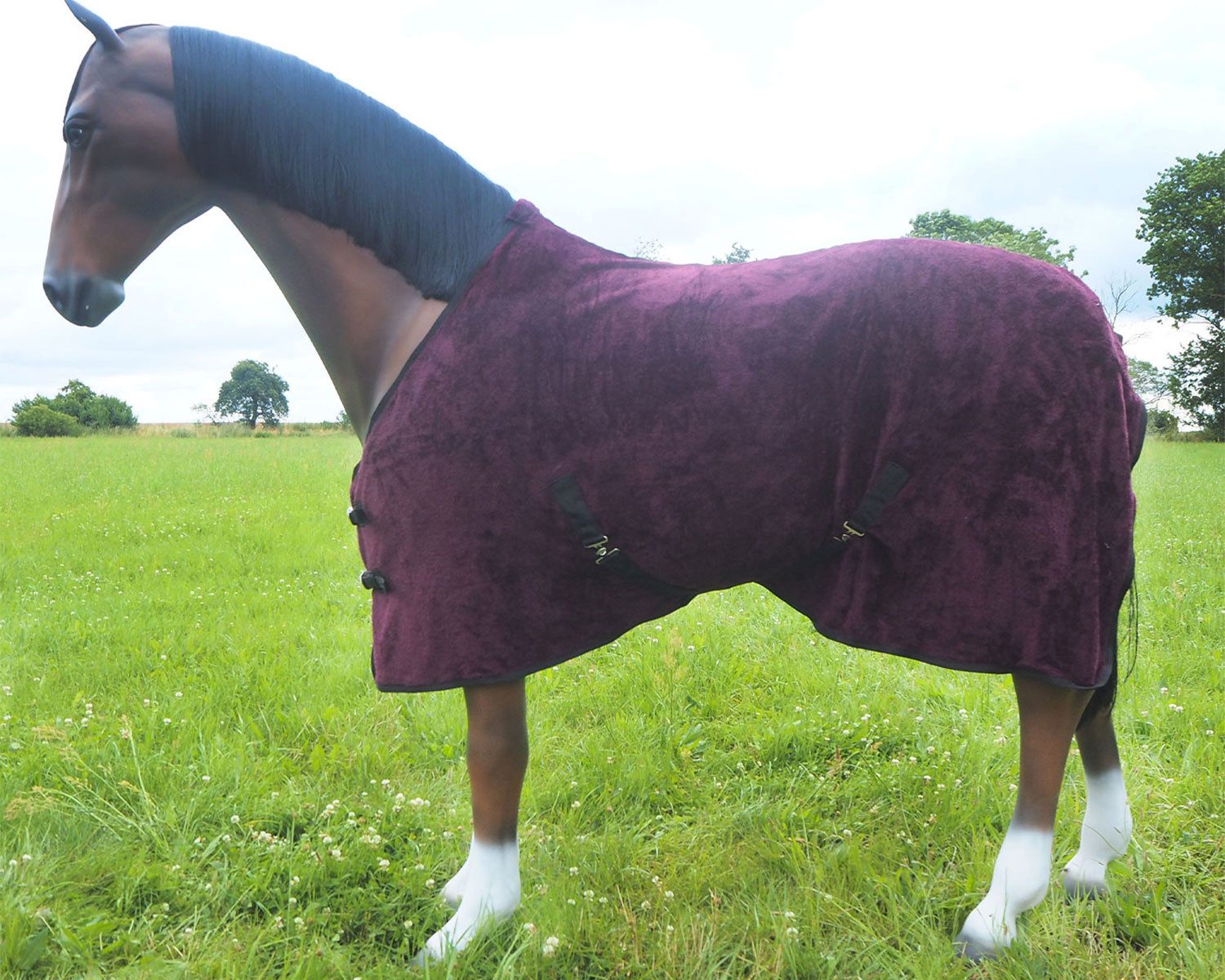 Brama-West Pferde-Abschwitzdecke Plüschdecke
