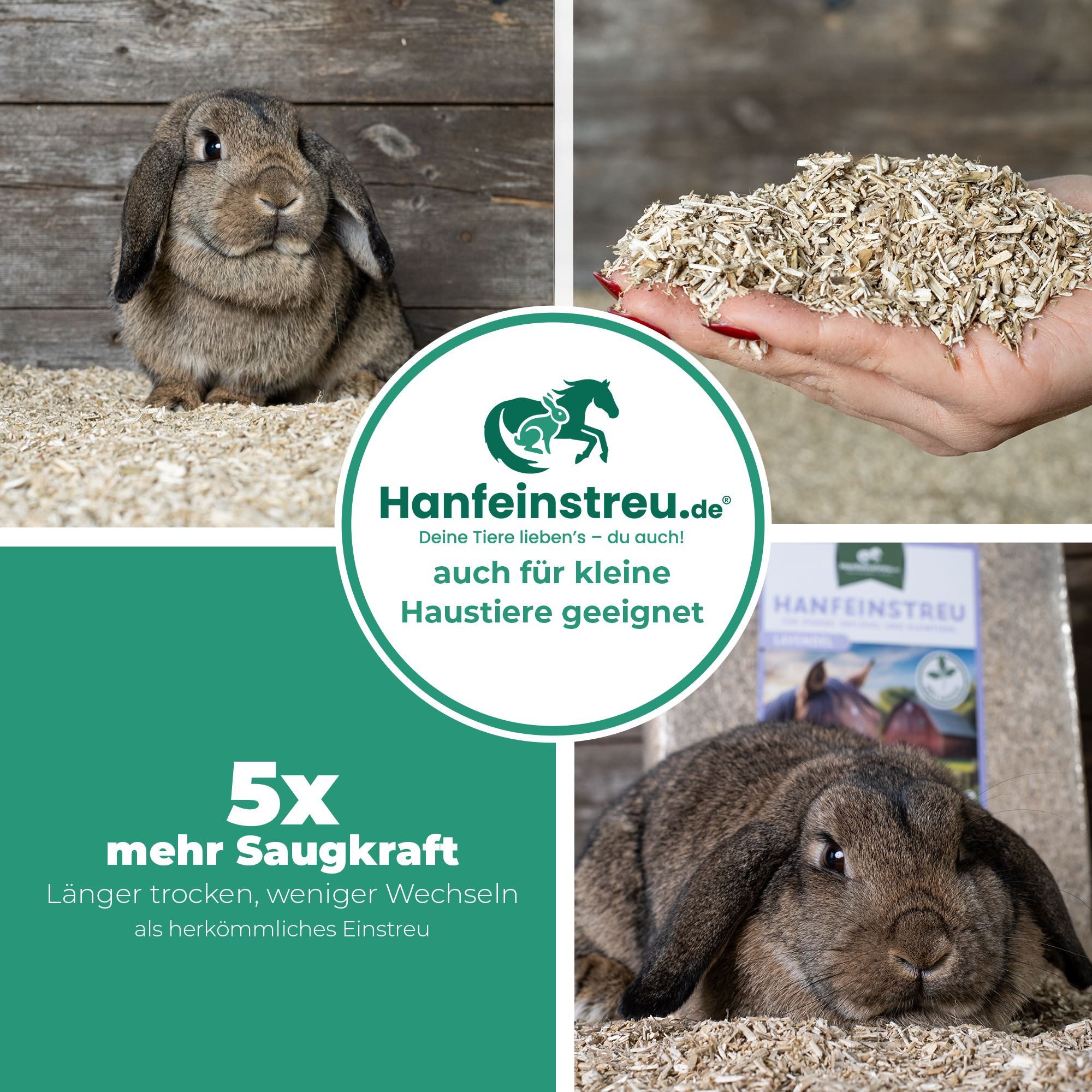 Nagerteppich.de Kleintierstreu Hanfeinstreu mit Lavendel - 30 Liter - Saugstark, natürlich & duftend
