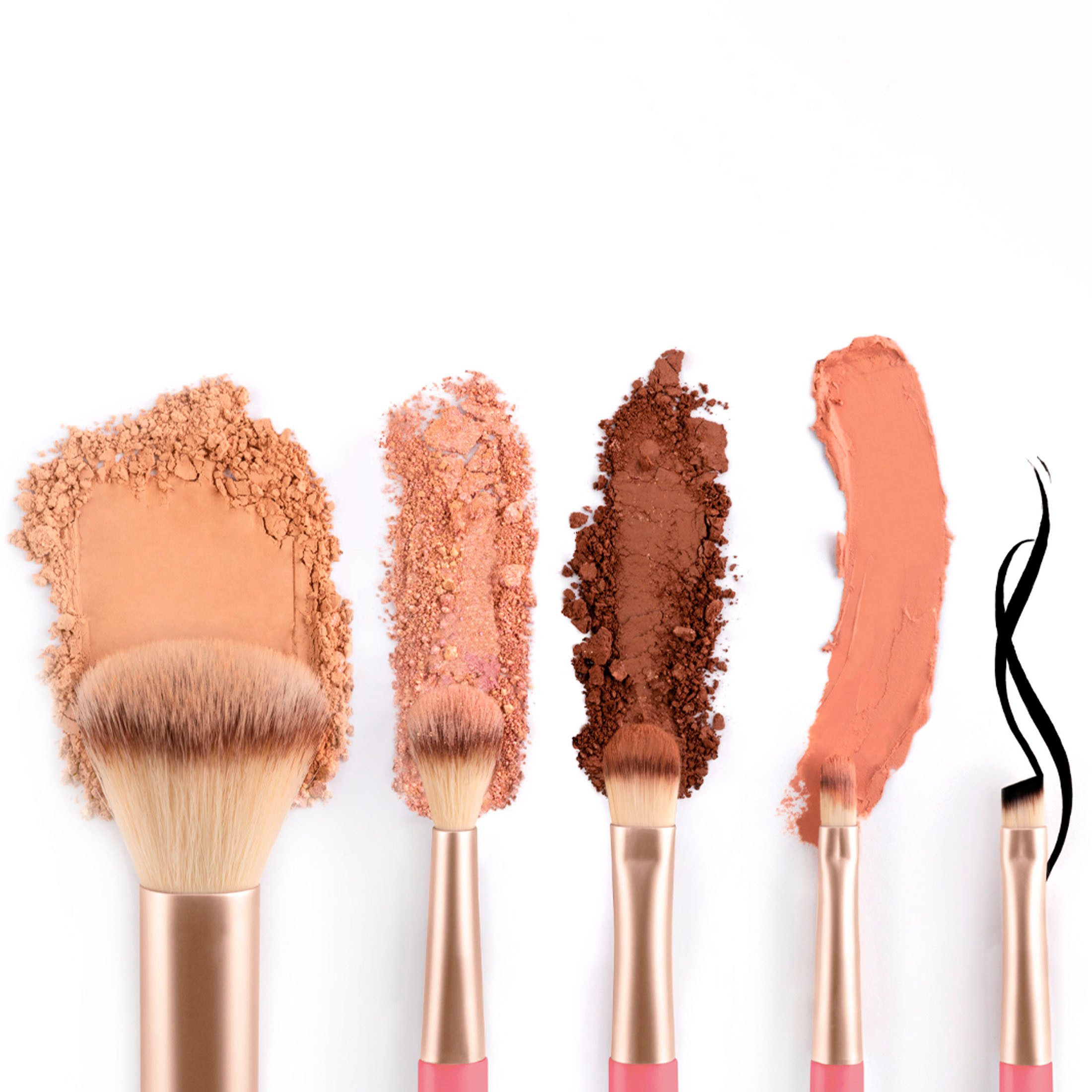 Luvia Cosmetics Puderpinsel TRAVEL SET - ANNIVERSARY, 5 tlg., 5 Make-up Pinsel für Foundation, Blush, Lidschatten und mehr