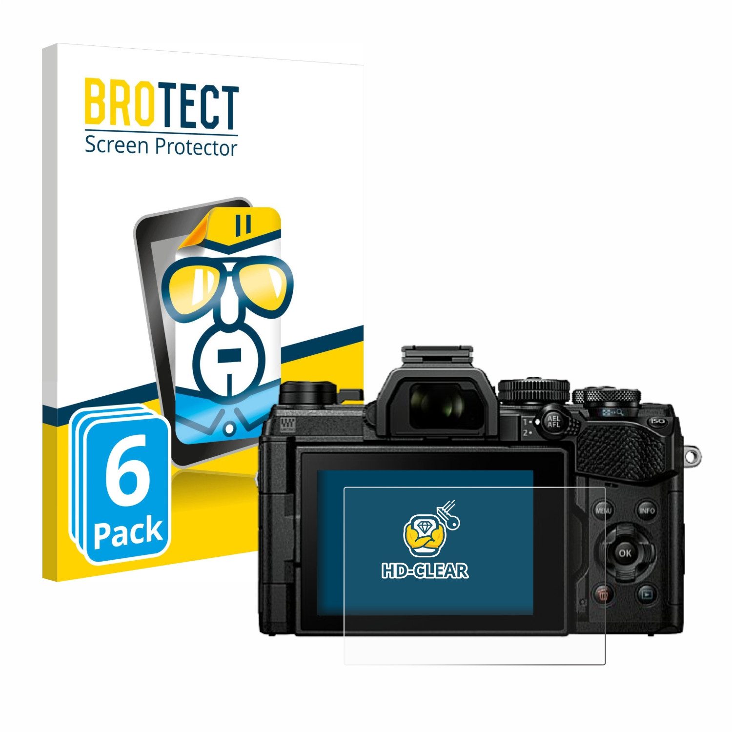BROTECT Displayschutzfolie Schutzfolie für Olympus OM System OM-5, 6 Stück, Displayschutz Schutz Folie Klar Transparent