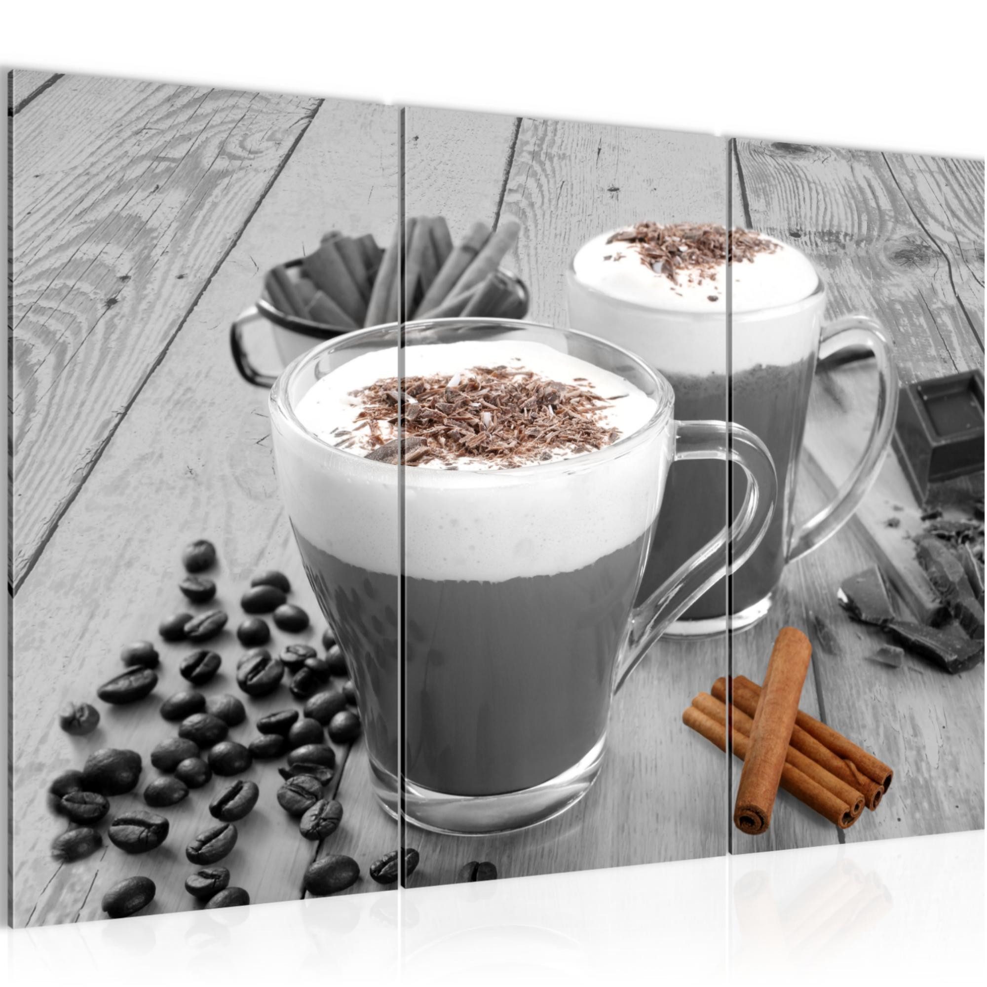 Runa Art Wandbild Küche Kaffee Bild Esszimmer Küchenbilder Kaffeetasse, 40 x 80 cm - 3 Bilder