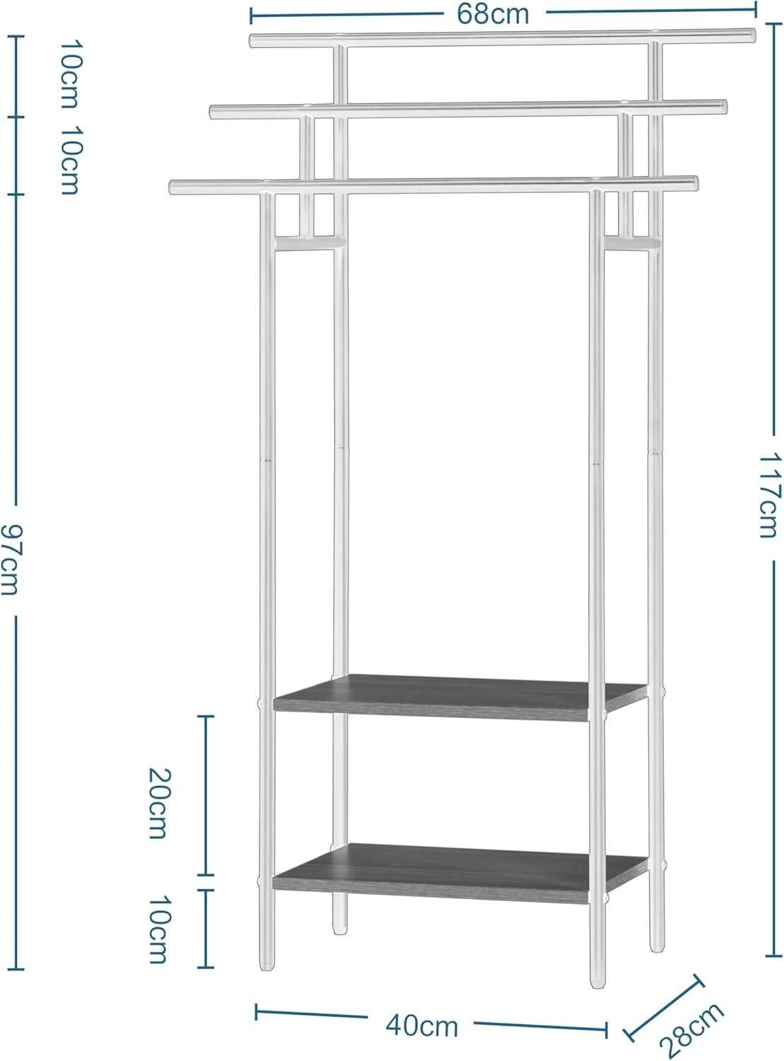 EUGAD Handtuchständer, Handtuchhalter, mit 3 Handtuchstangen aus Metall Holzwerkstoff