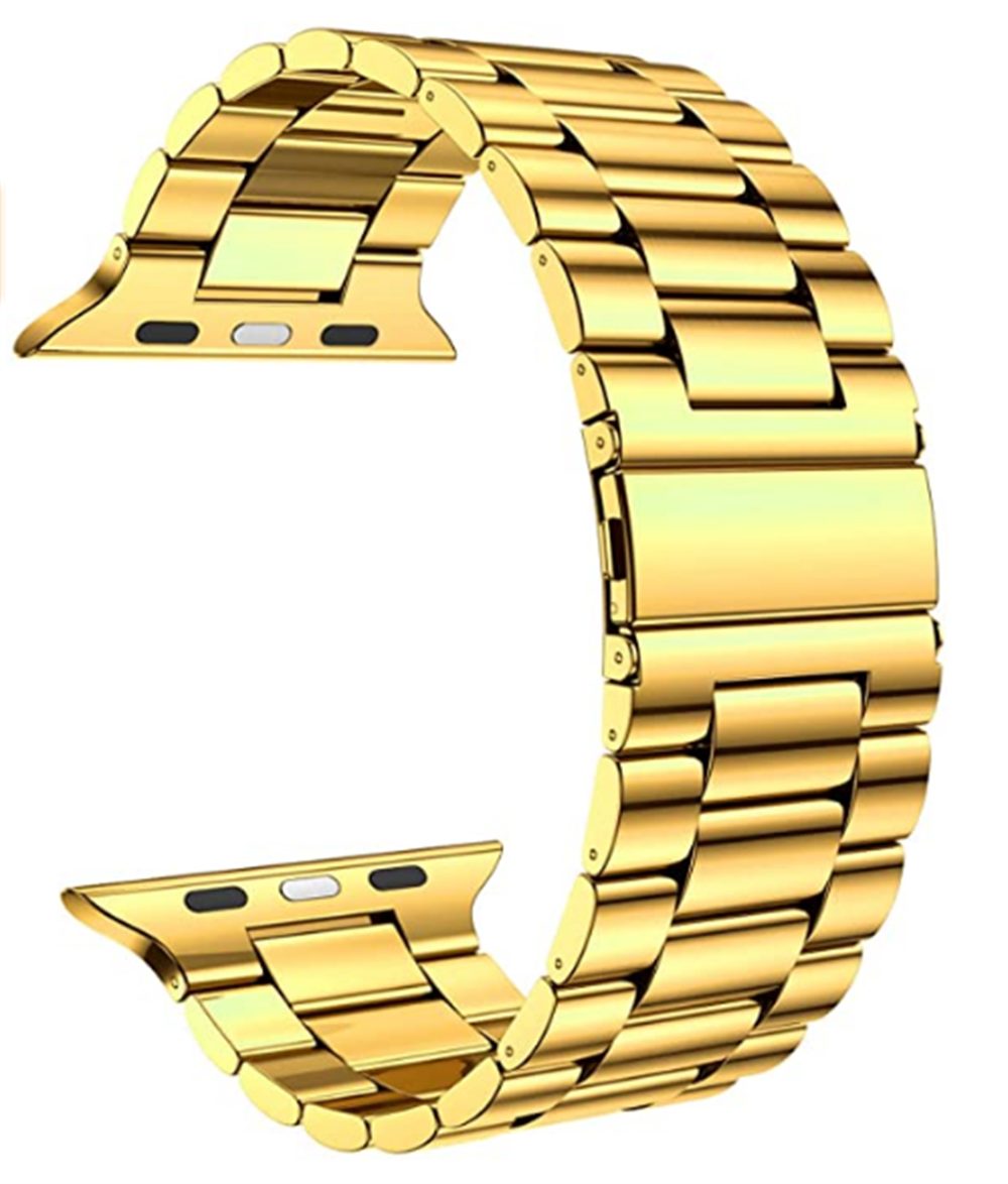 für Smartwatch-Armband für 7/6/5/4/3/2/1 Serie ELEKIN Apple Edelstahl-Metallarmband Watch Gold iWatch