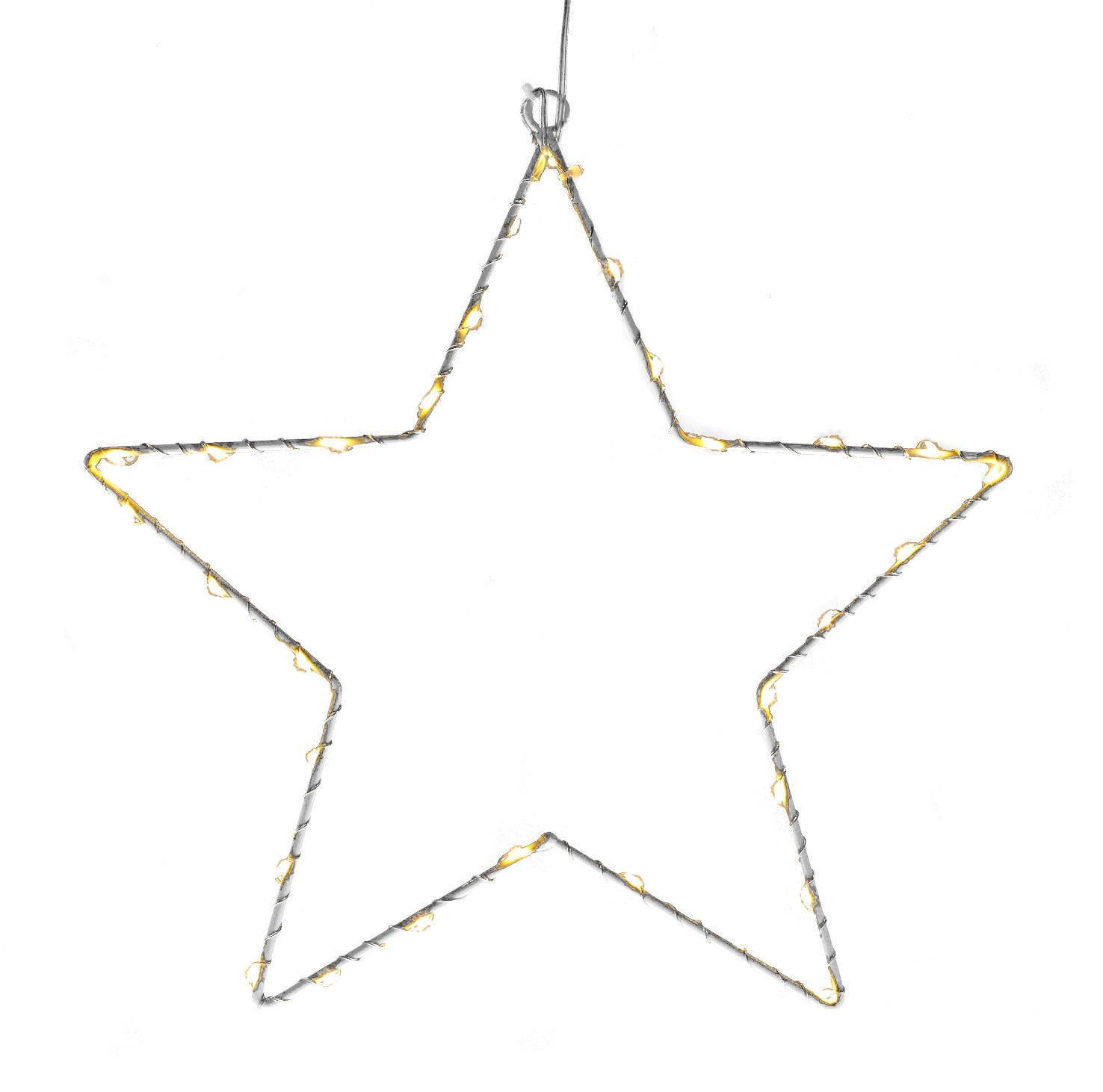 Spetebo LED Stern LED Leuchtstern Ø 30 cm - weiß, 3, LED, warmweiß, Deko Weihnachts Stern für Außen und Innen