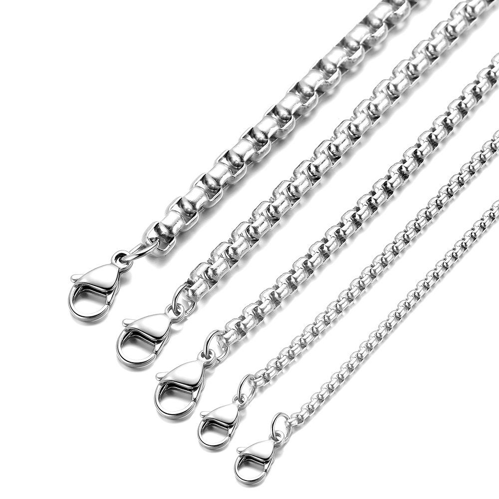 DonDon Kette mit Anhänger Halskette aus Breiten verschiedene Edelstahl, für Panzerkette Kette, Herren, Längen und