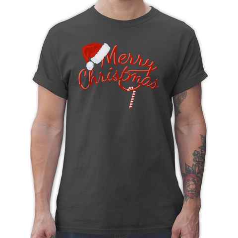 Shirtracer T-Shirt Merry Christmas Zuckerstange Weihachten Kleidung