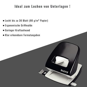 LEITZ Lochstanzer NeXXt Bürolocher bis 30 Blatt, Locher für A4, A5, A6