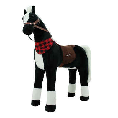 Sweety-Toys Stehpferd Sweety Toys 7646 Stehpferd Black Beauty XXL GIGANT 110cm Riesenpferd robustes, stabiles Reitpferd mit Stahlunterbau