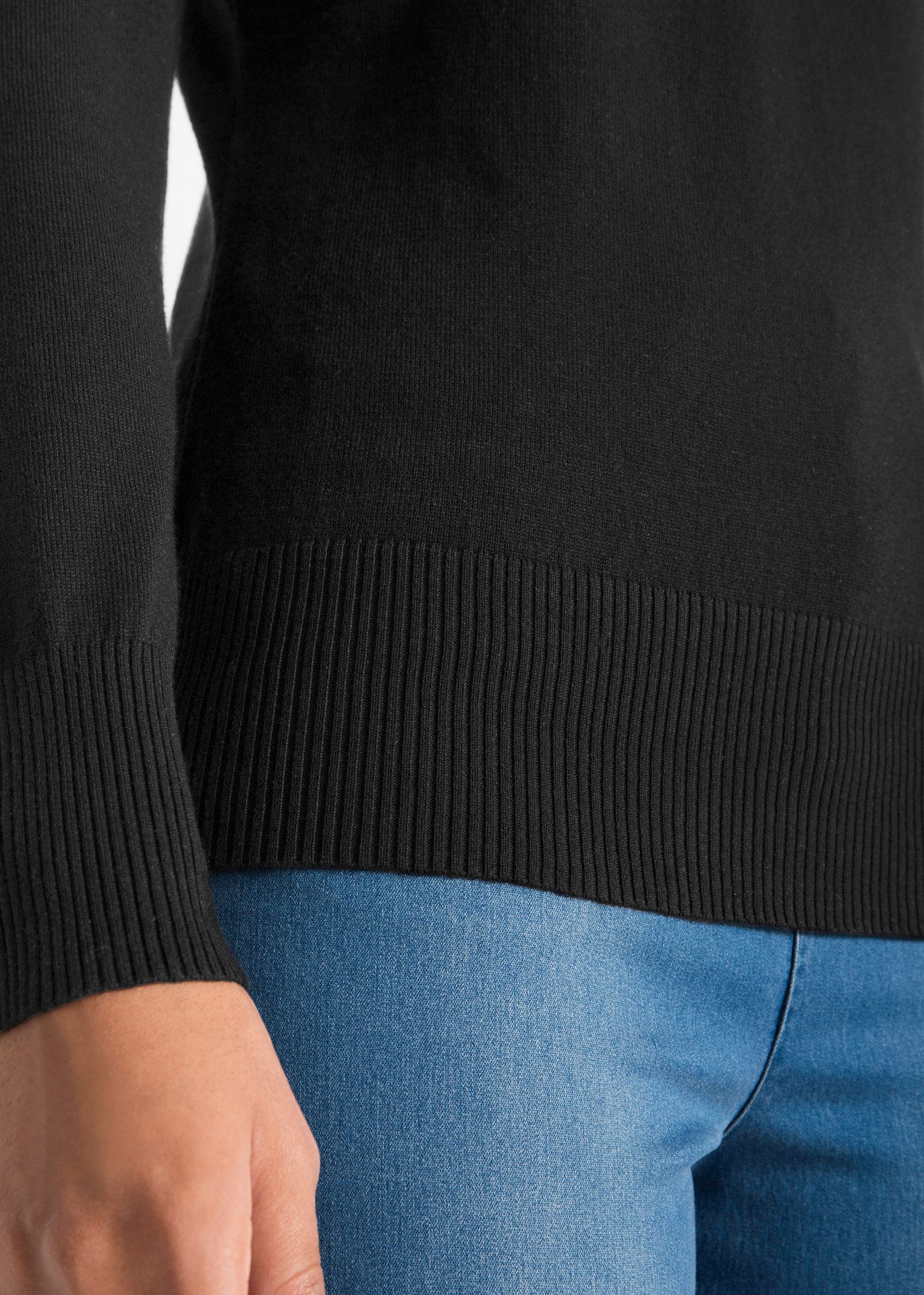 bonprix Rollkragenpullover aus Baumwollmischung, mit hohem Rollkragen, schmale Passform