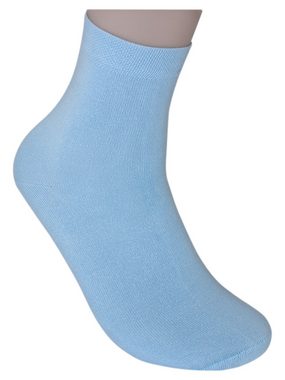 Die Sockenbude Kurzsocken UNI - Damen Kurzsocken (Bund, 5-Paar, grau blau hellbraun) mit Komfortbund ohne Gummi