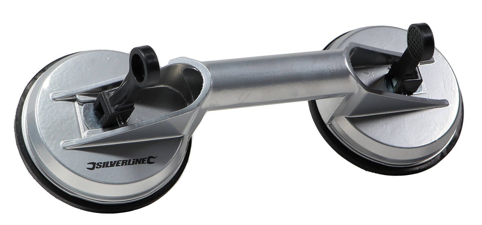 Thumbnail - Silverline Doppelsaugheber 2er Set Doppel-Saugheber aus Aluminium Vakuum Sauggriff bis 100kg, -]