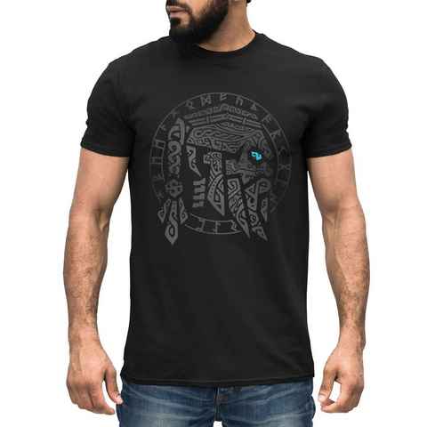 Neverless Print-Shirt Herren T-Shirt Odin Ragnar Gott Nordisch Runen Valhalla Wikinger Nordmänner Mythologie Neverless® mit Print