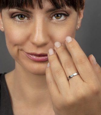 ONE ELEMENT Diamantring 0,03 ct Diamant Brillant Ring aus 585 Weißgold, Damen Gold Schmuck