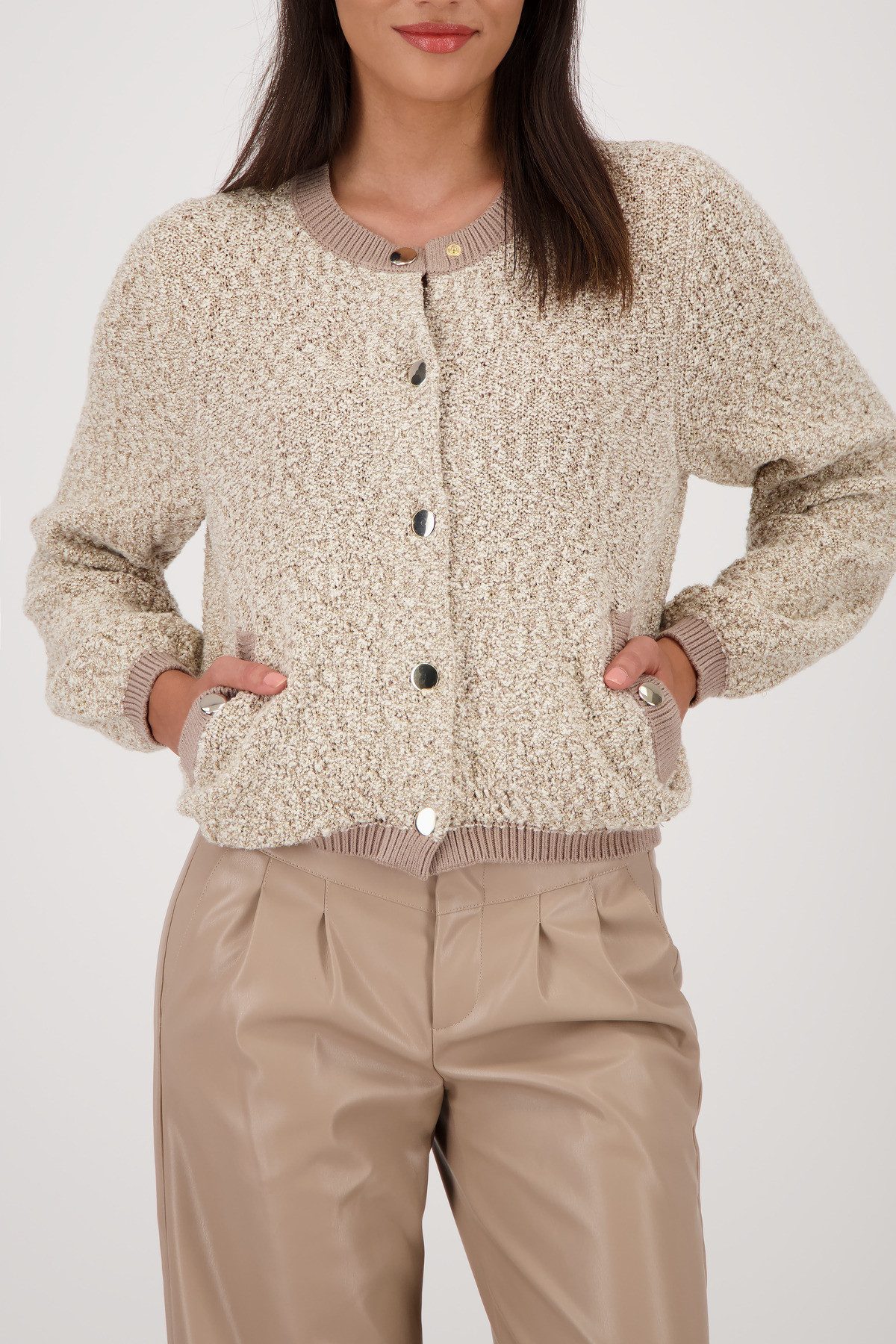 Monari Strickjacke Jacke Strick Tweed Regular günstig online kaufen