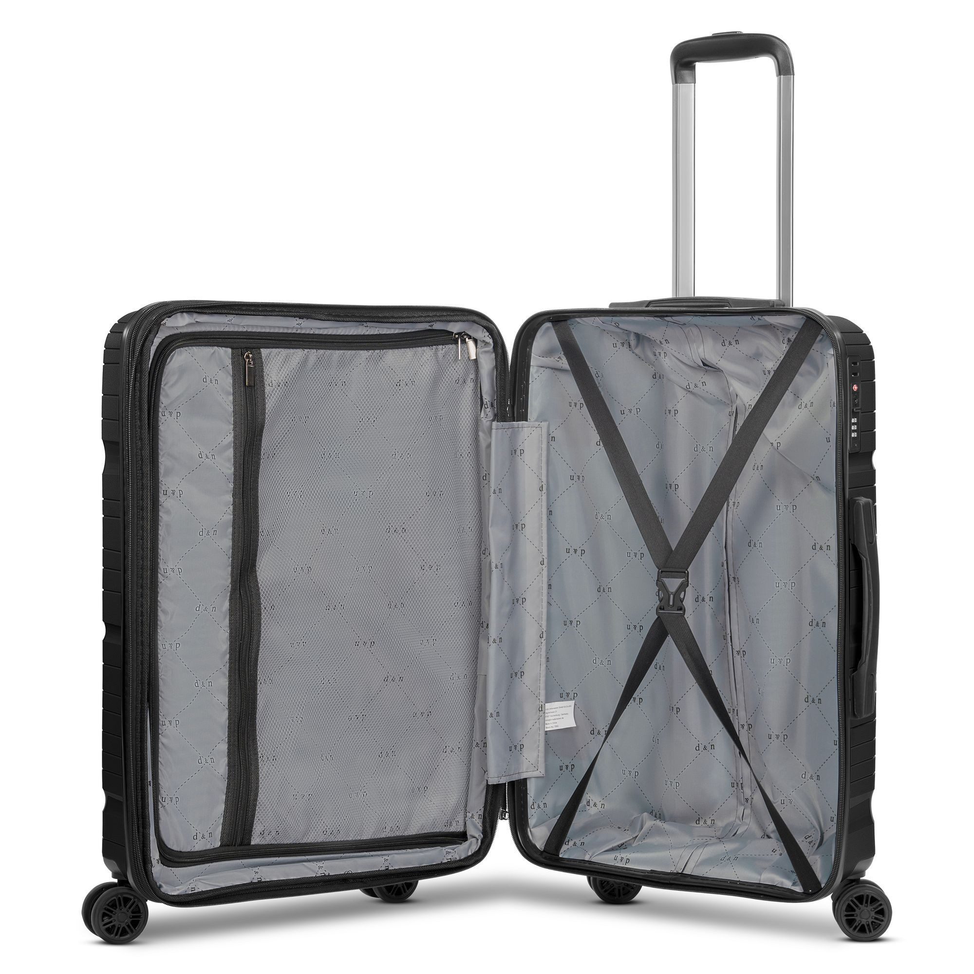 D&N Hartschalen-Trolley Travel Line 4300-Plus, 4 Rollen, Polypropylen