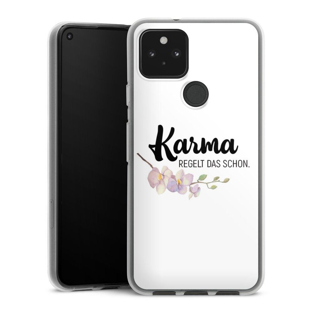 DeinDesign Handyhülle Karma regelt das schon, Google Pixel 5 Silikon Hülle Bumper Case Handy Schutzhülle