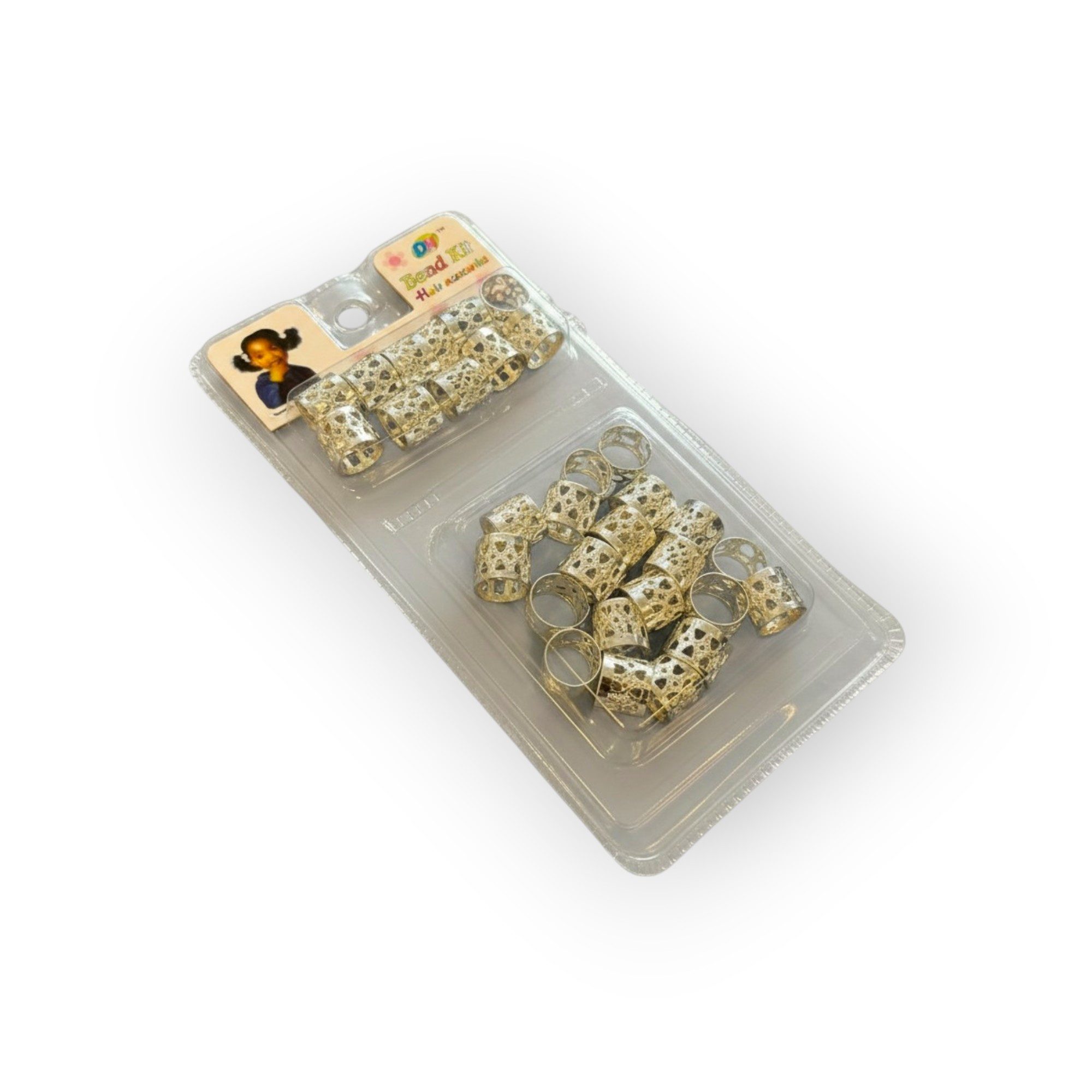 HC Haarspange Haarperlen Set aus Metall für Braids Dreadlocks