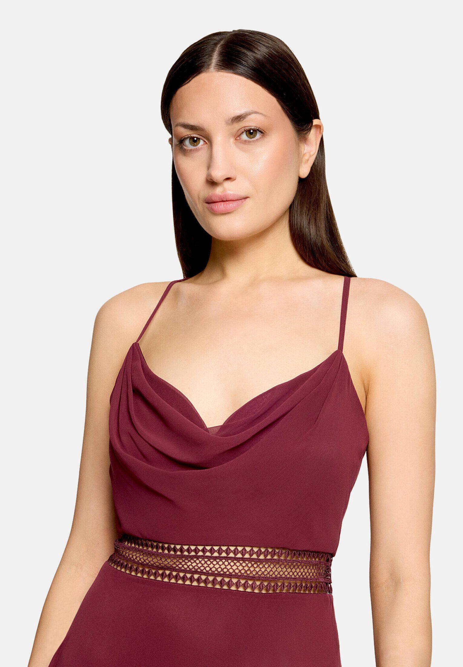 Vera Mont Cocktailkleid Damen mit Wasserfallausschnitt Stickerei – Bild 4 von 5